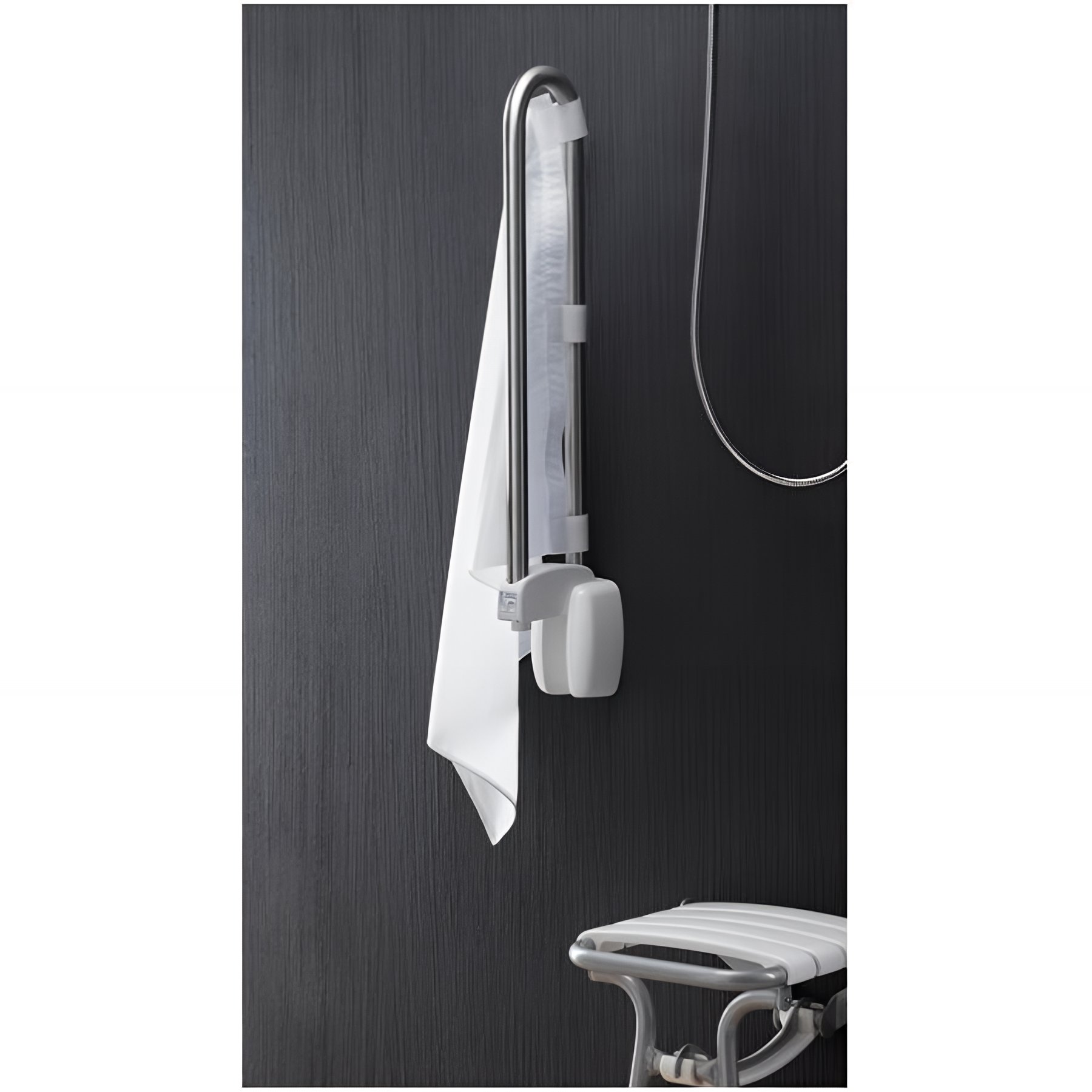 Rideau pare-éclaboussure 770x640mm pour barre relevable polyester blanc/plombé