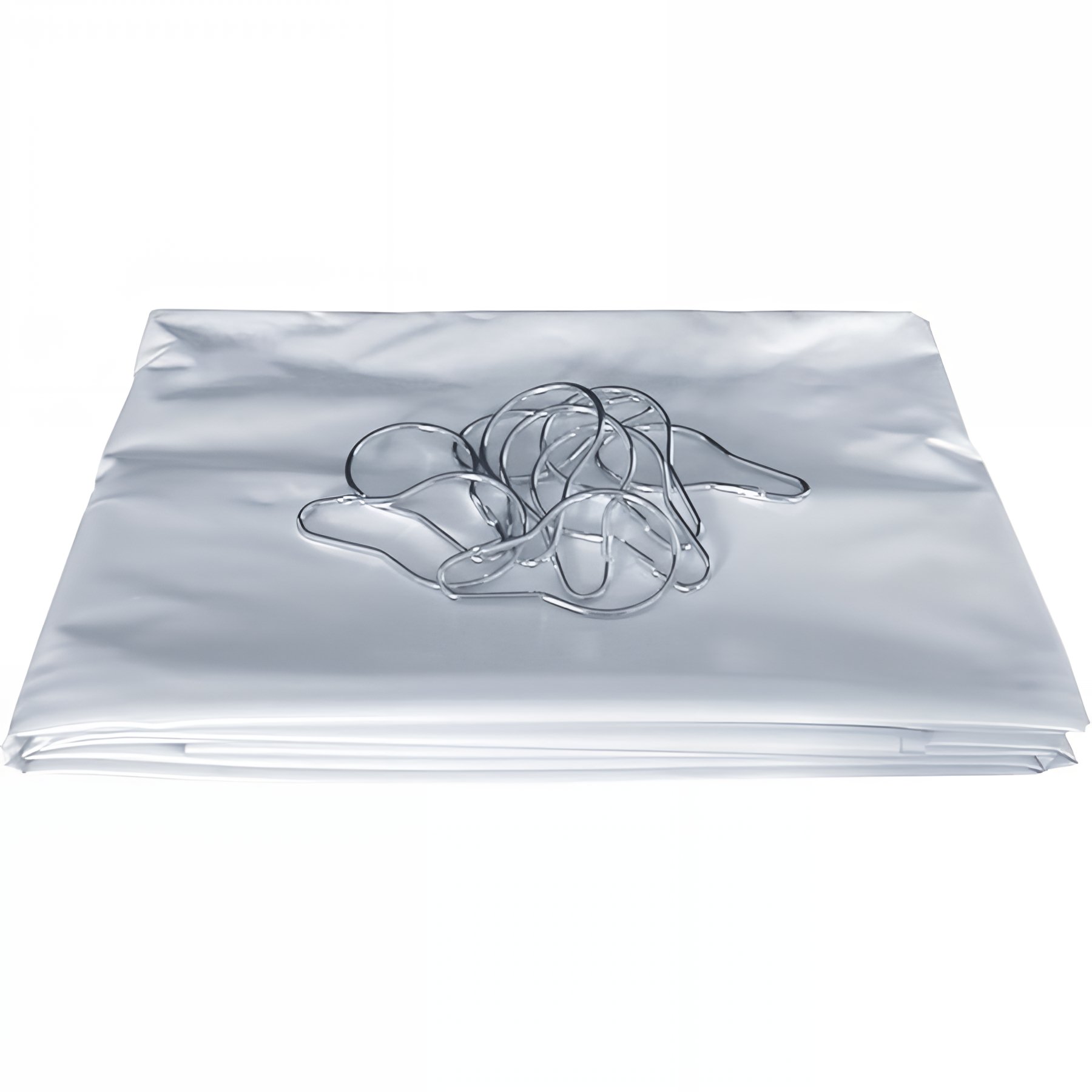 Rideau de douche Gamme PRO PELLET hauteur 1,80m largeur 1,40m 9 anneaux métal PVC blanc "non-feu" plombé