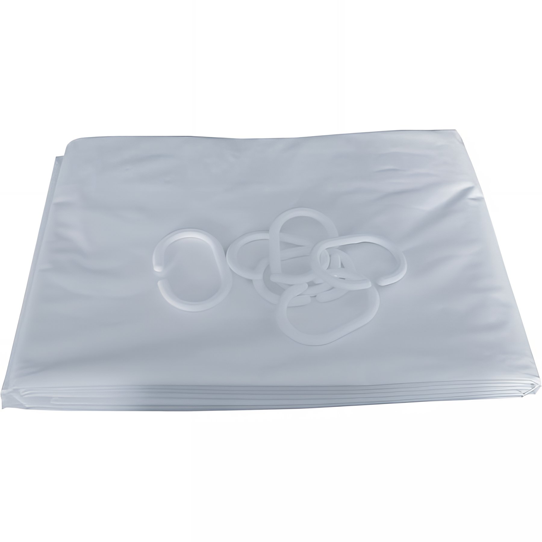 Rideau de douche Gamme PRO PELLET hauteur 1,80m largeur 90cm 6 anneaux plastique blanc PVC blanc plombé