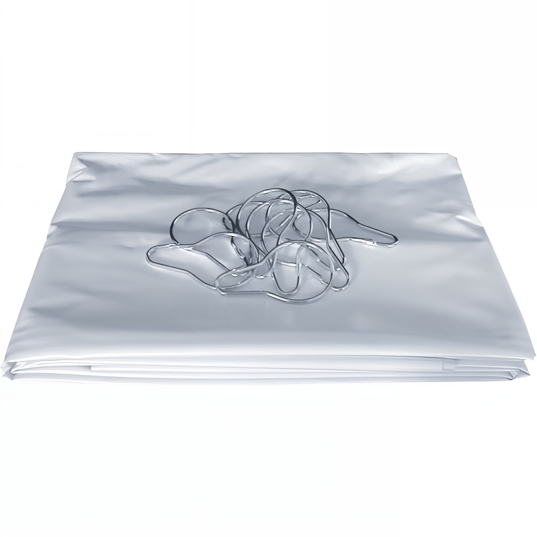 Rideau de douche Gamme PRO PELLET hauteur 2,00m largeur 1,40m 9 anneaux métal PVC blanc "non-feu" plombé