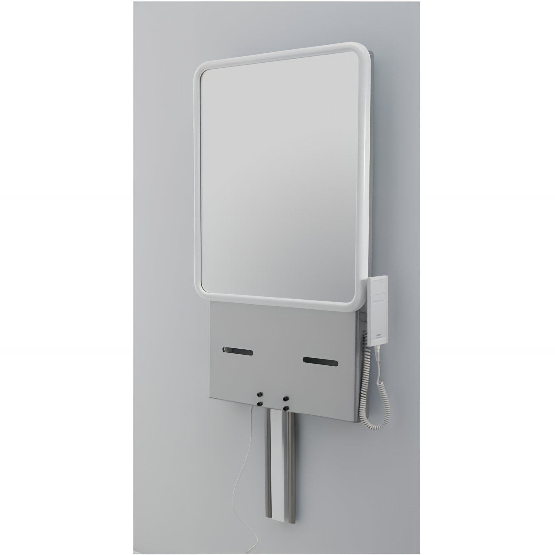 Support douchette PMR normes handicapé Gamme PRO PELLET 18 à 25 kg+miroir réglable en hauteur par assistance électrique