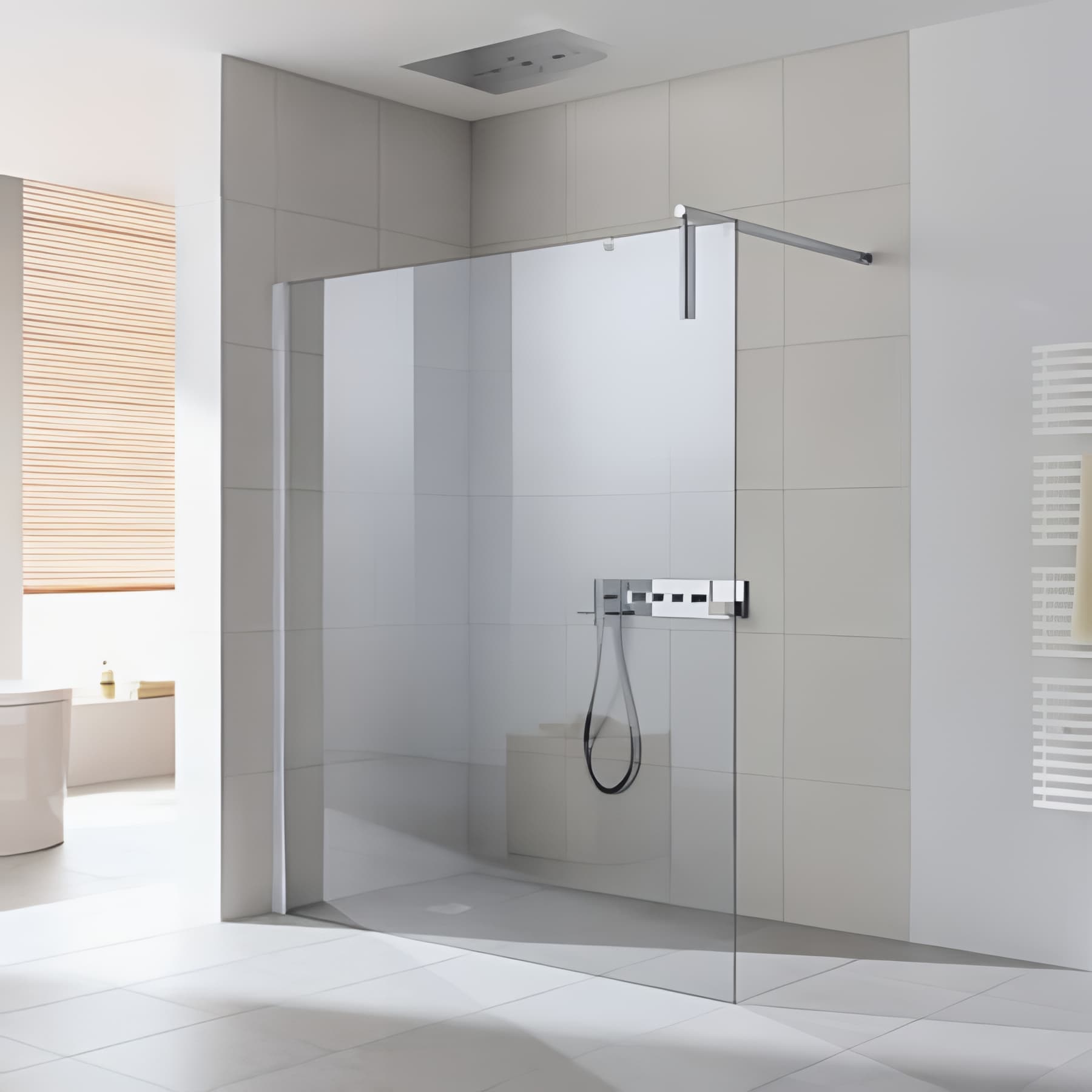 Paroi de douche walk-in-SHOWER largeur 120 cm hauteur 200 cm profilé argent poli verre clair