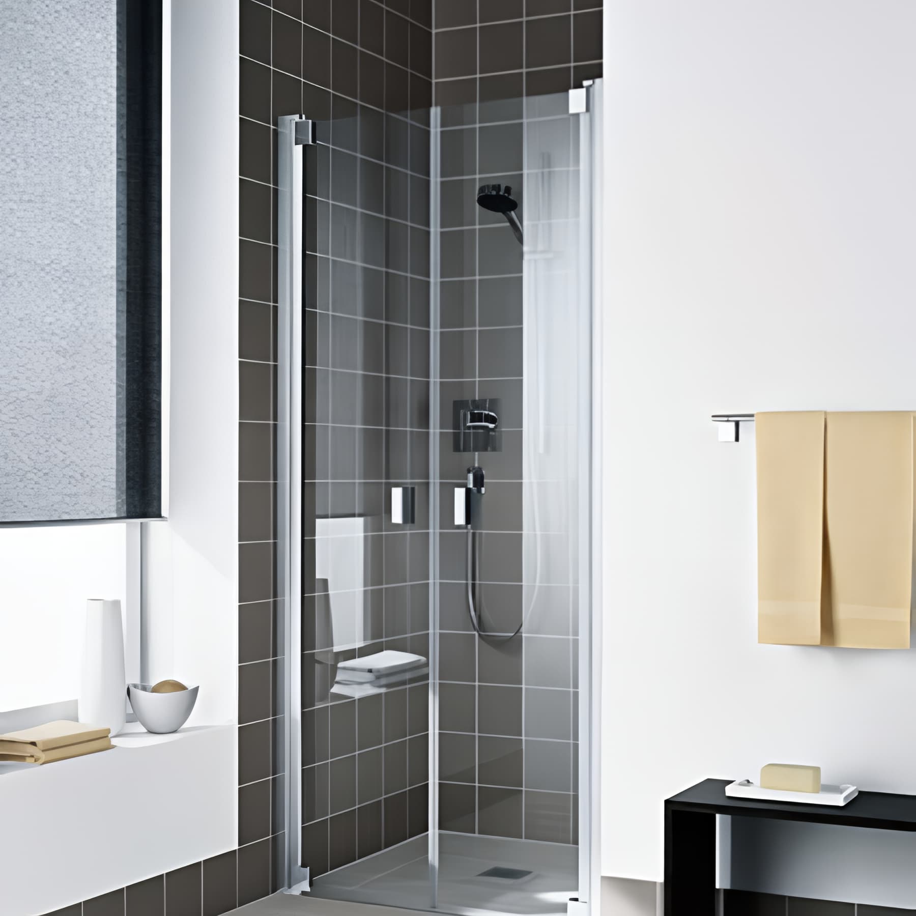 Paroi de douche 2 battants largeur 75cm hauteur 200 cm profilé argent poli verre clair