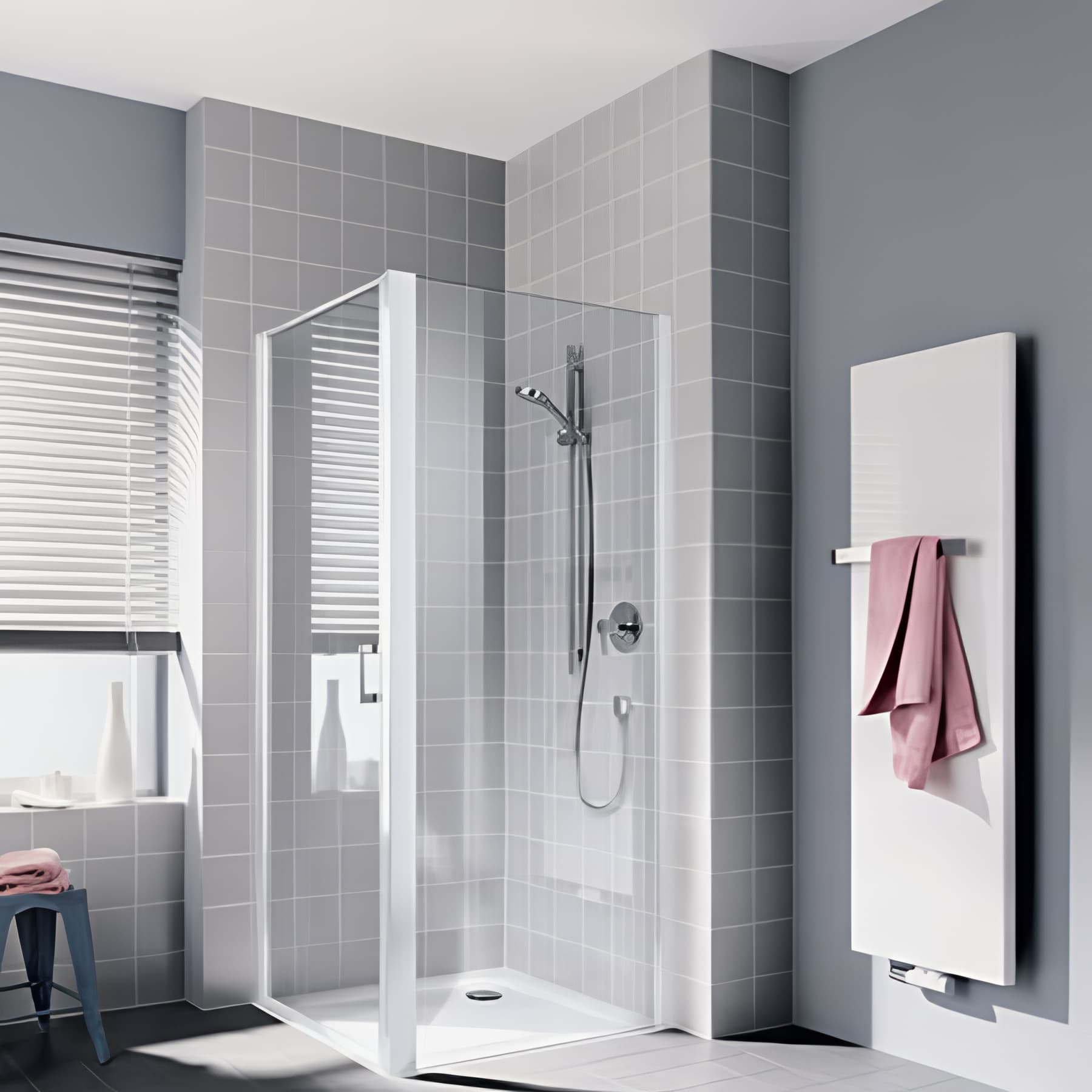 Paroi de douche fixe largeur 70cm hauteur 200 cm blanc verre clair