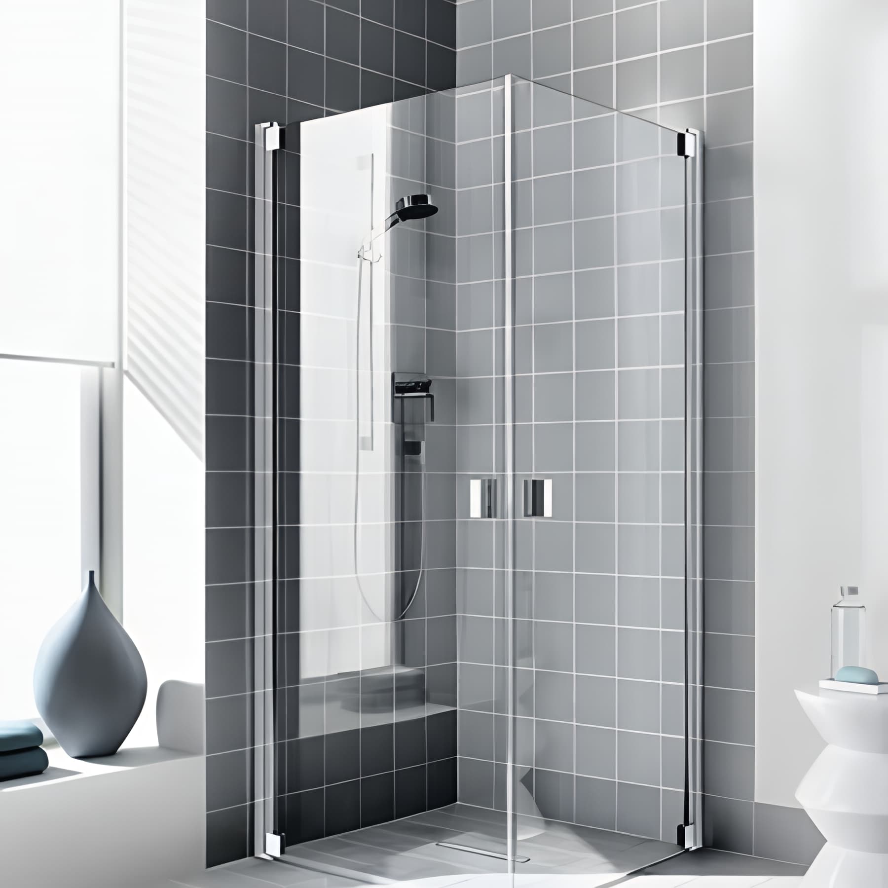 Demi paroi de douche angle pivotante largeur 75cm hauteur 200 cm profilé argent poli verre clair