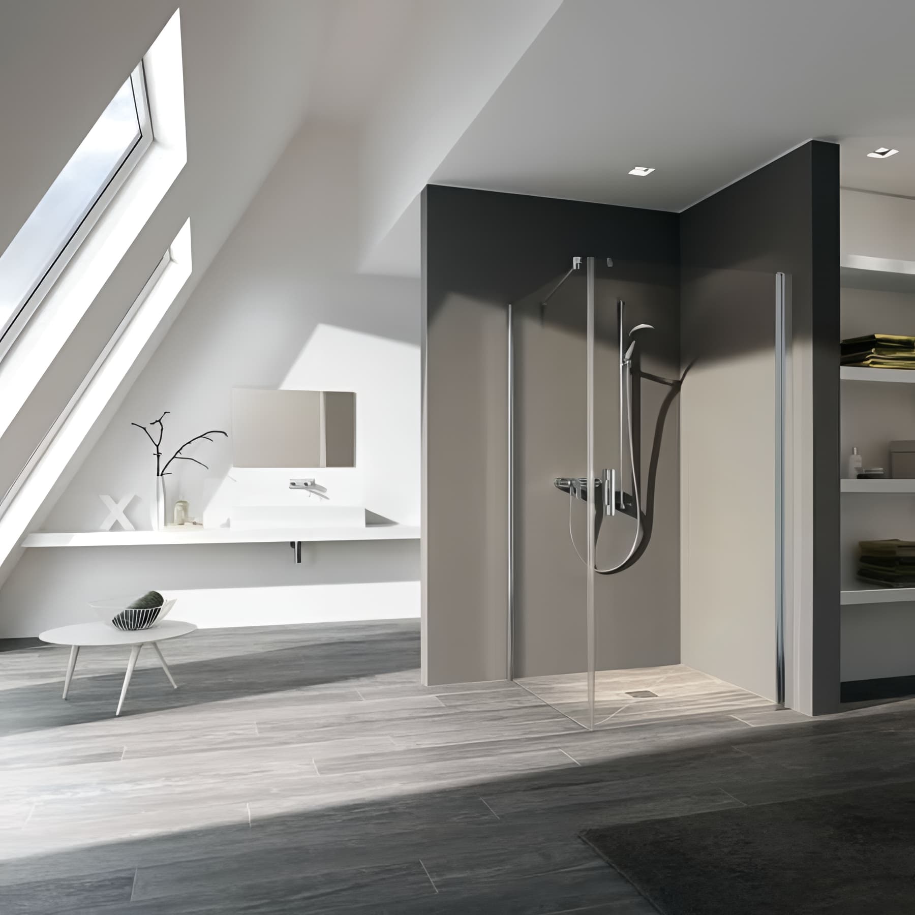 Paroi de douche pivotante largeur 75cm hauteur 200 cm profilé argent poli verre clair