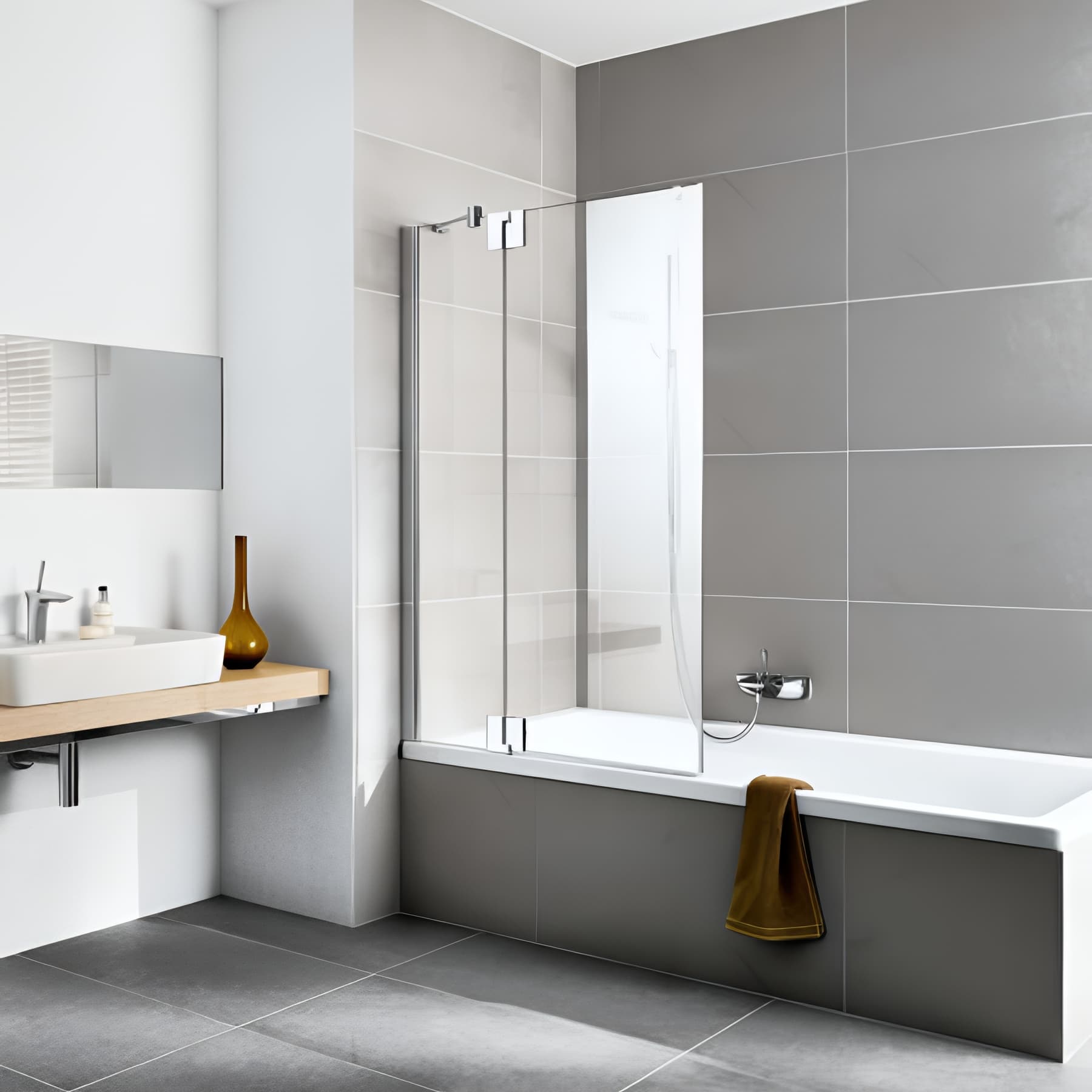 Pare bain largeur 80cm hauteur 150 cm profilé argent poli verre clair