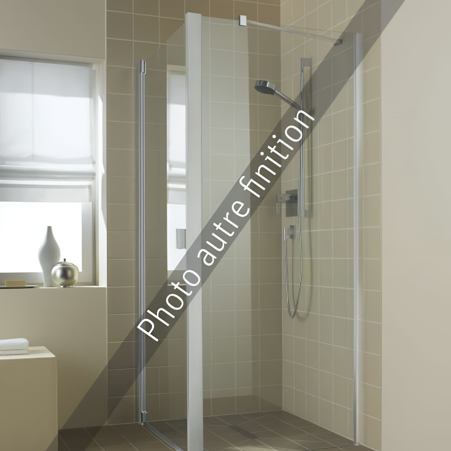 Paroi de douche fixe largeur 90cm hauteur 200 cm profilé noir soft verre clair