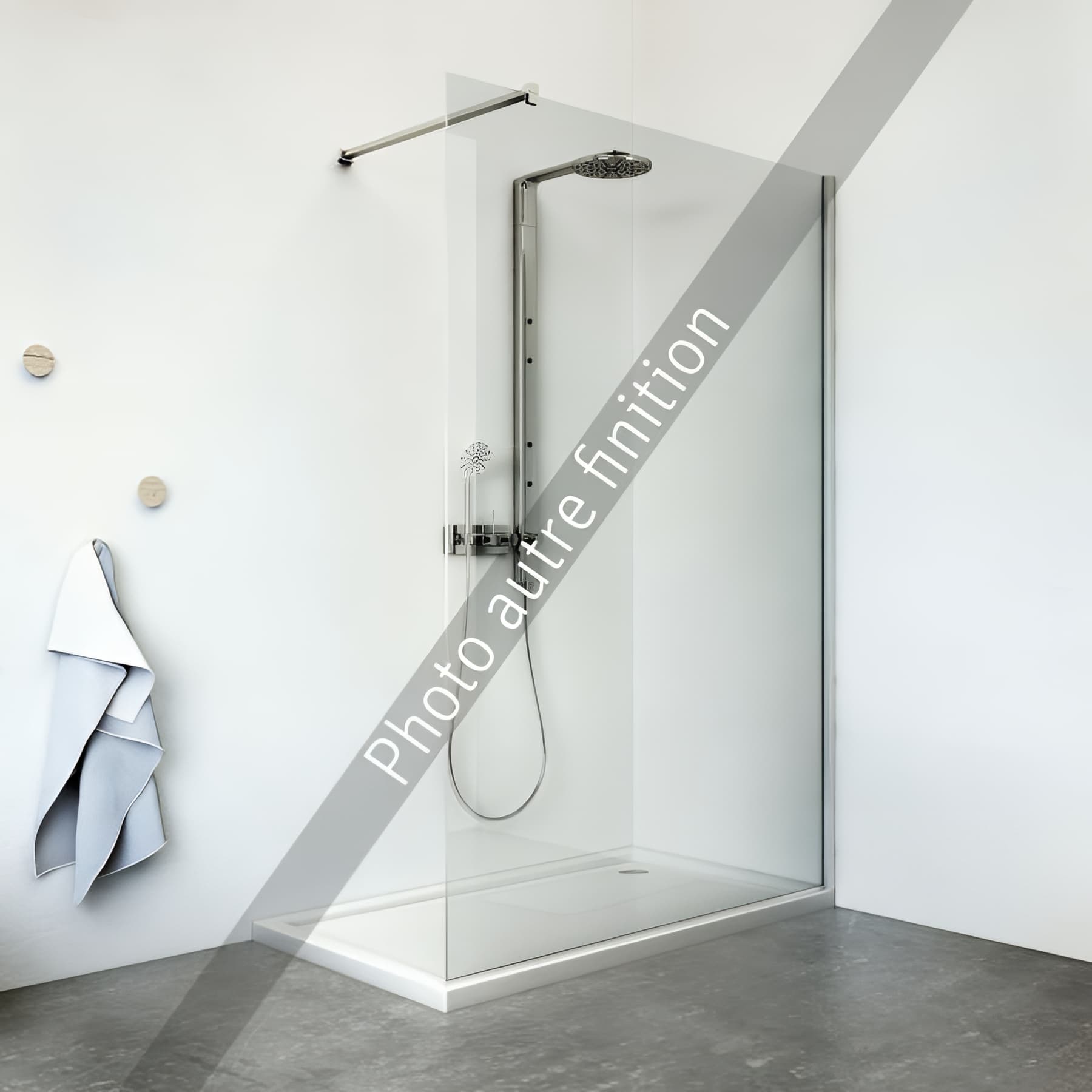 Paroi de douche walk-in largeur 120 cm hauteur 200 cm profilé argent poli verre clair clean