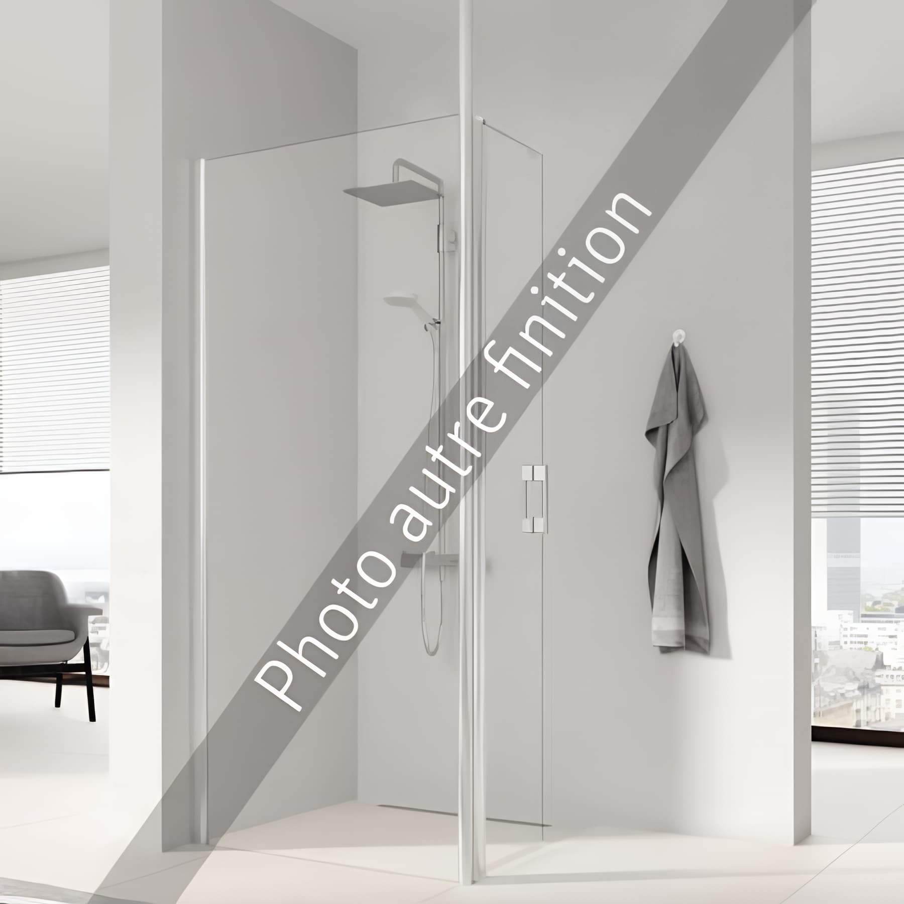 Paroi de douche walk-in largeur 40cm hauteur 200 cm profilé argent poli verre clair