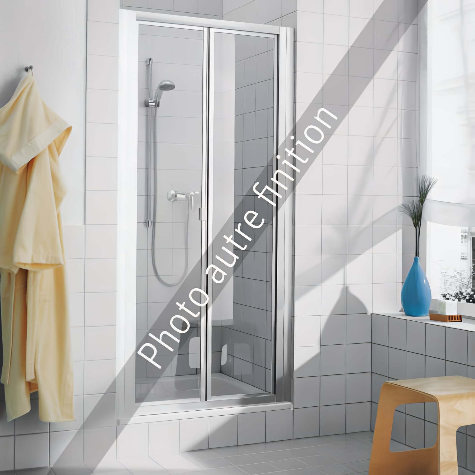 Pare bain largeur 80cm hauteur 140 cm profilé argent poli verre clair