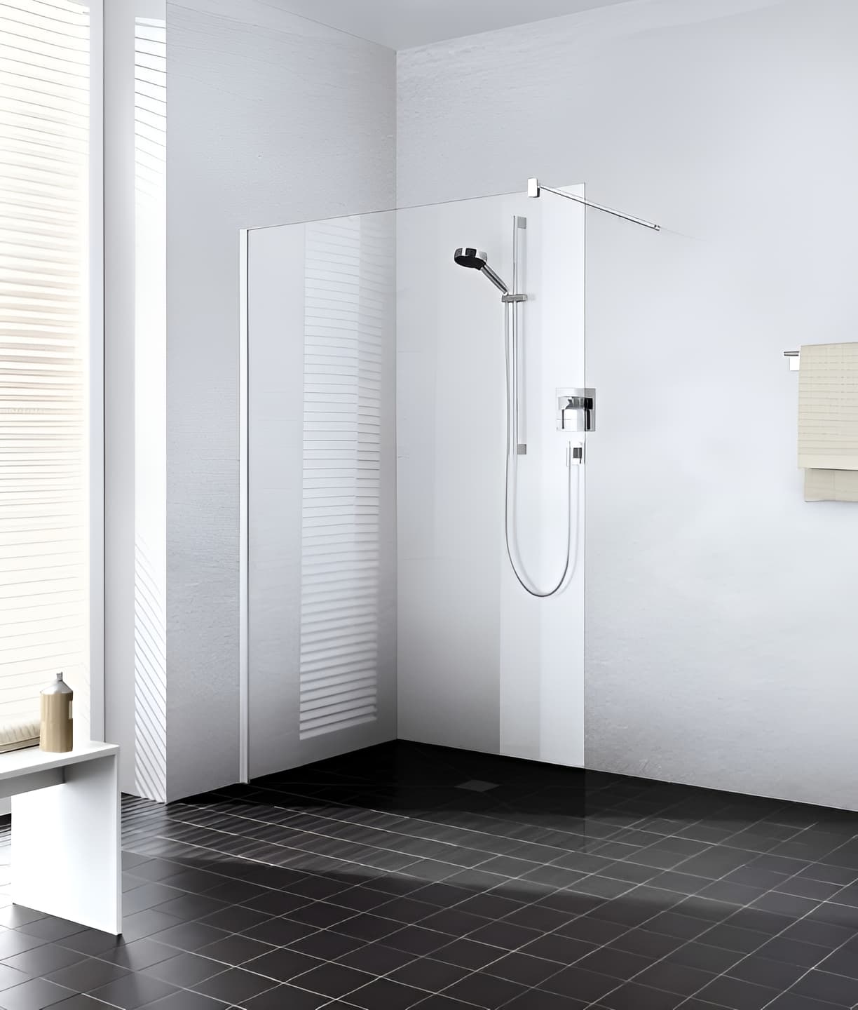 Paroi de douche walk-in-SHOWER largeur 80cm hauteur 200 cm profilé argent poli verre clair clean