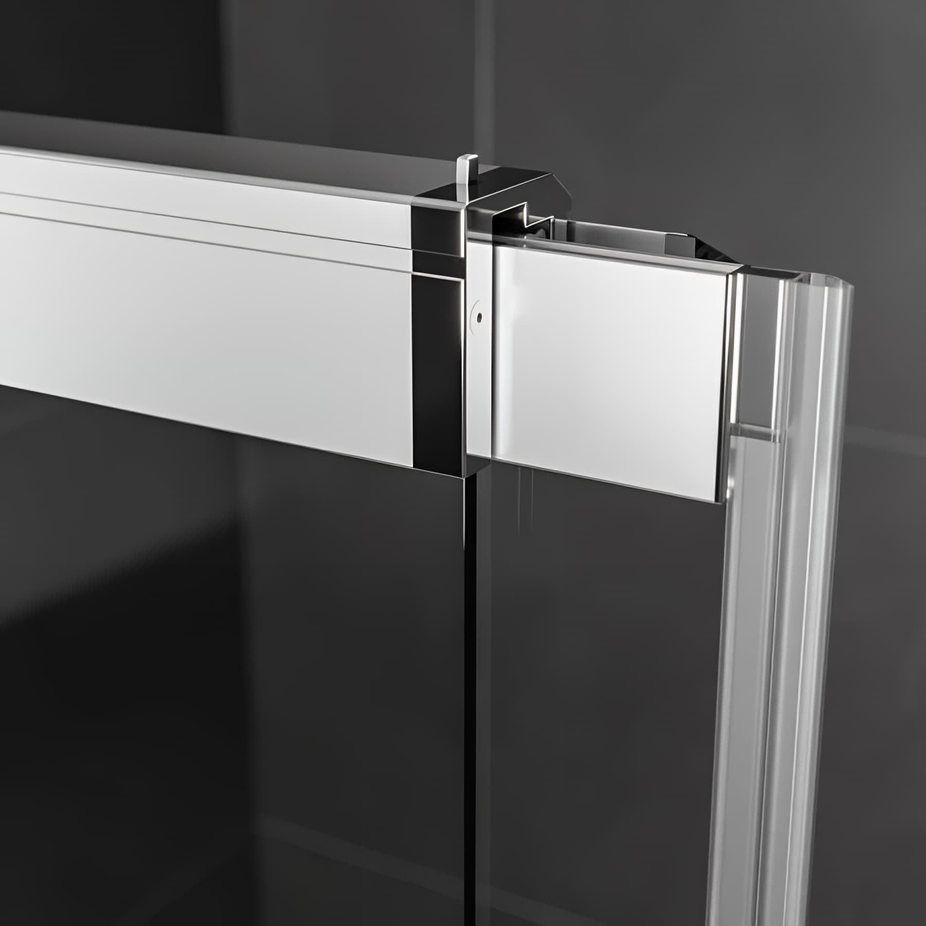Paroi de douche mixte coulissante et pivotante largeur 70cm hauteur 200 cm profilé argent poli verre clair clean