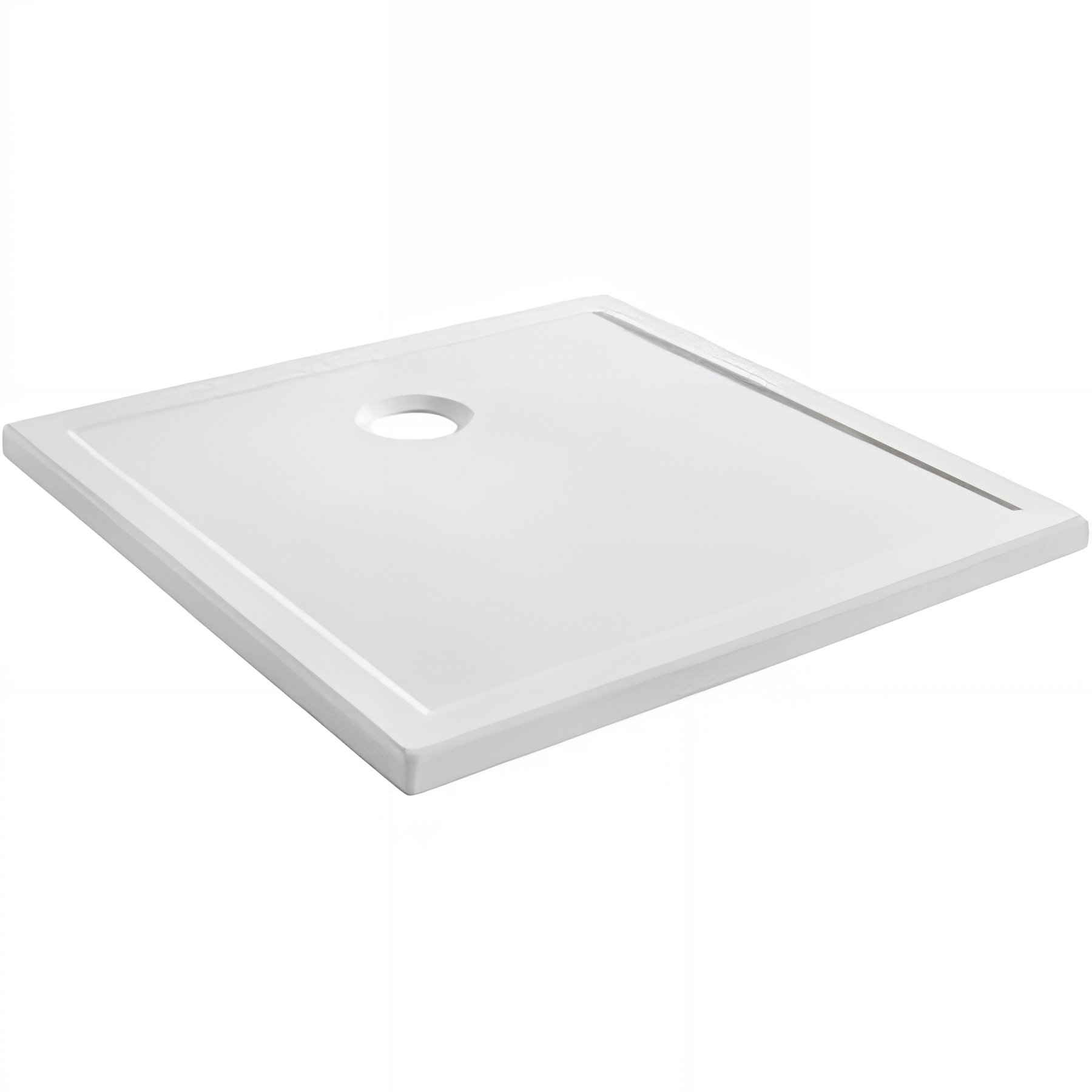 Receveur de douche extra plat épaisseur 30mm céramique traditionnelle SANINDUSA grès fin Stepin 80x80 antiglisse couleur blanc