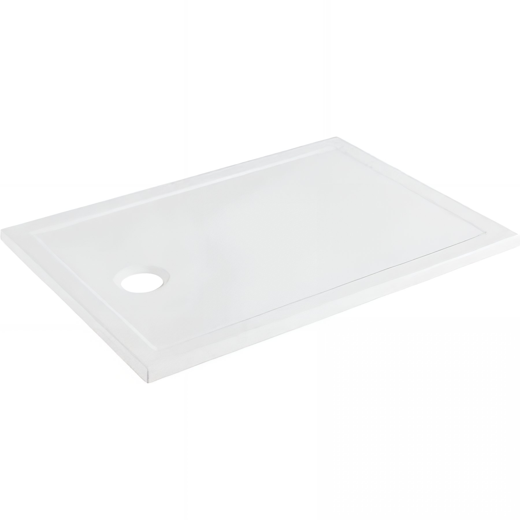 Receveur de douche extra plat épaisseur 30mm céramique traditionnelle SANINDUSA grès fin Stepin 100x80 couleur blanc