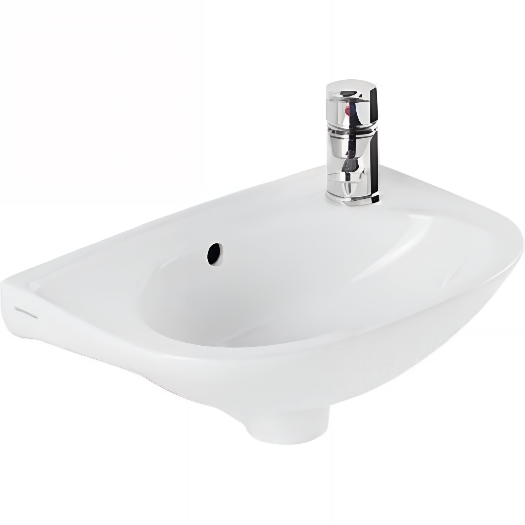 Lave-mains mural 40x27 MIRA porcelaine vitrifiée SANINDUSA couleur blanc
