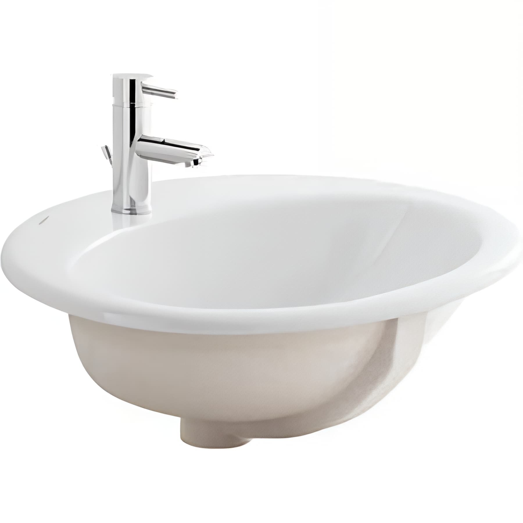 Vasque céramique traditionnelle SANINDUSA a encastrer par le dessus 55x44 NF PARIS couleur blanche   