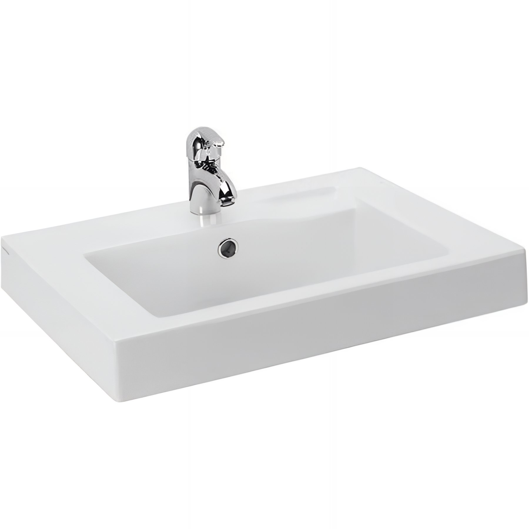 Vasque céramique traditionnelle SANINDUSA a poser sur plan Linha 55 couleur blanc    