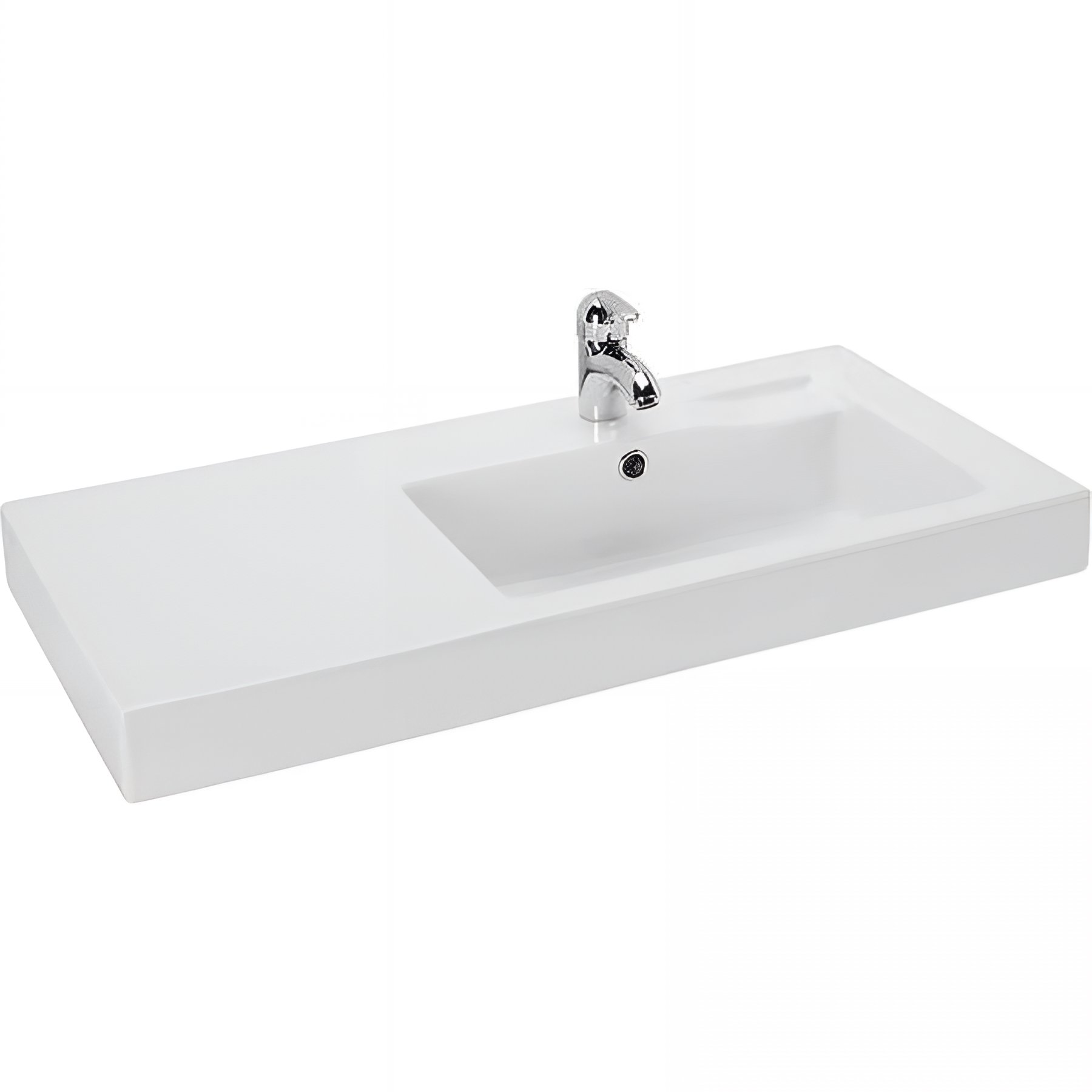 Vasque céramique traditionnelle SANINDUSA a poser sur plan Linha 90 droit couleur blanc    