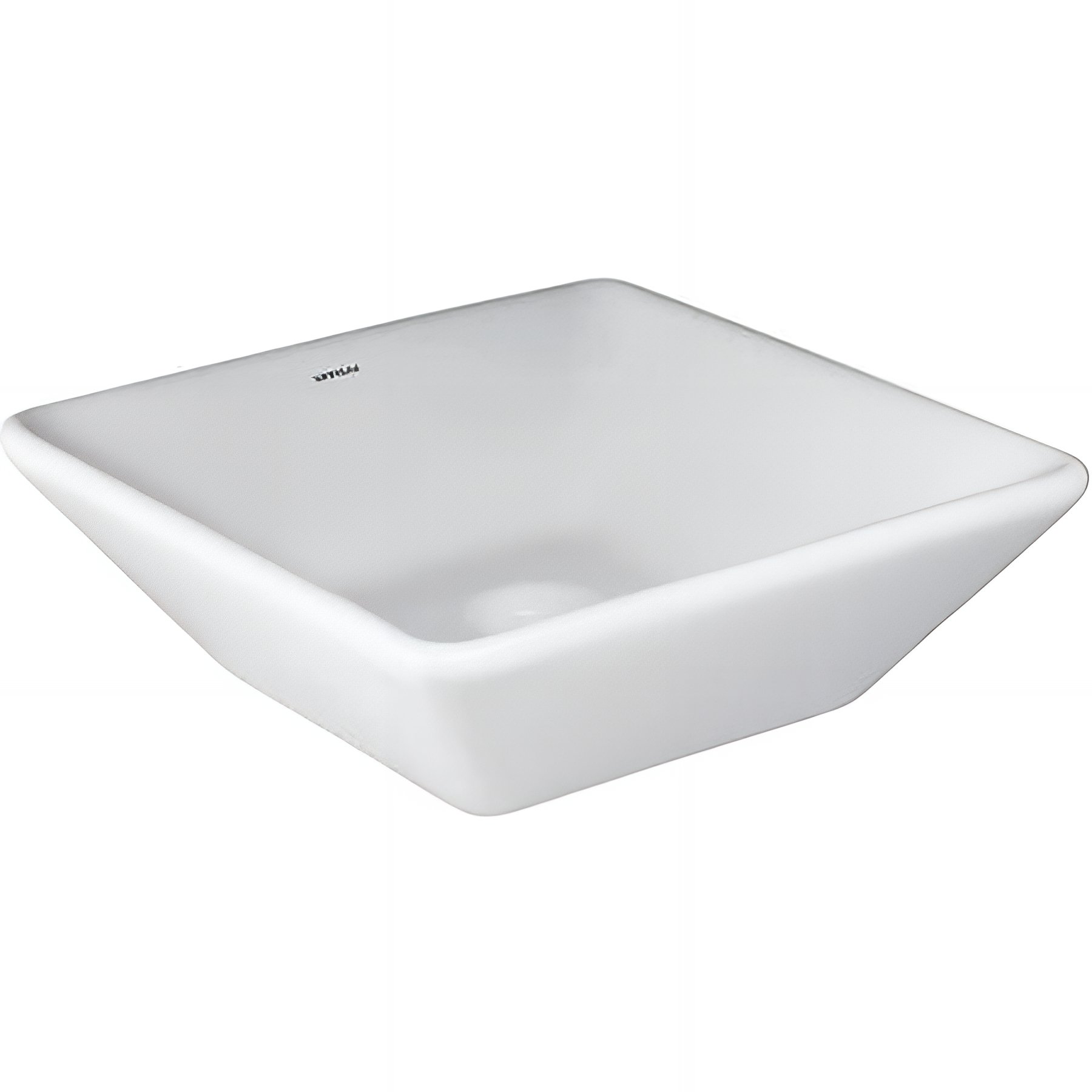 Vasque céramique traditionnelle SANINDUSA carre a poser sur plan Sign 40x40 couleur blanc    