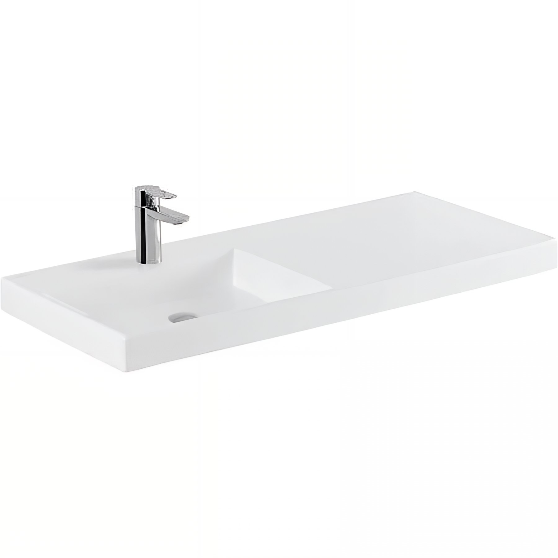 Vasque céramique traditionnelle SANINDUSA rectangle a poser sur plan 50x43 Vista couleur blanc