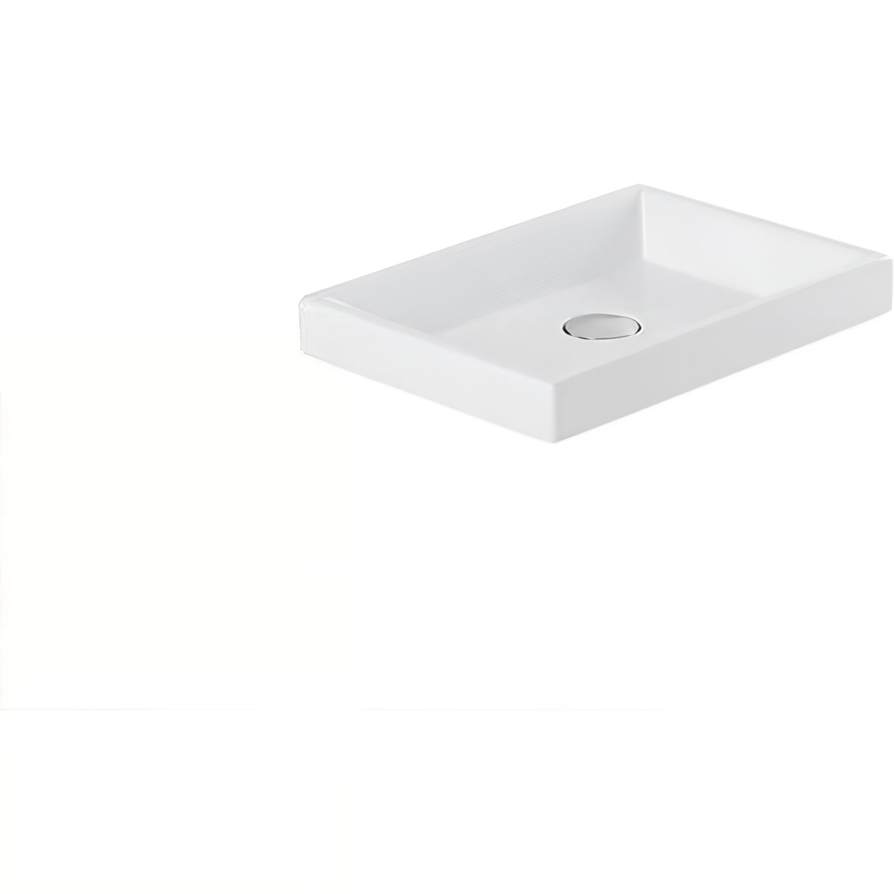Vasque rectangulaire céramique traditionnelle SANINDUSA a poser sur plan 47x35 Vista couleur blanc