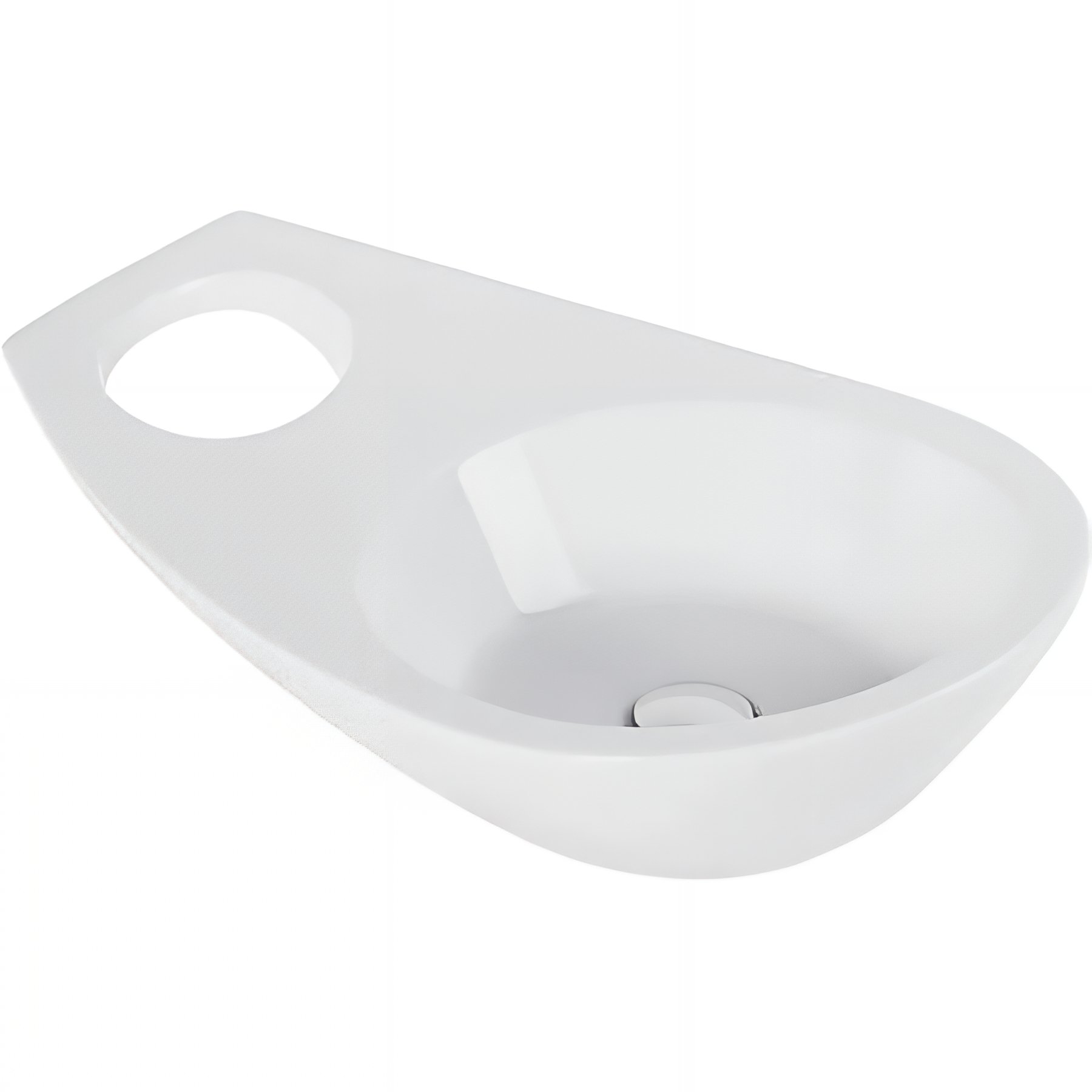Vasque design a poser sur plan porte serviette monobloc céramique traditionnelle SANINDUSA couleur blanc