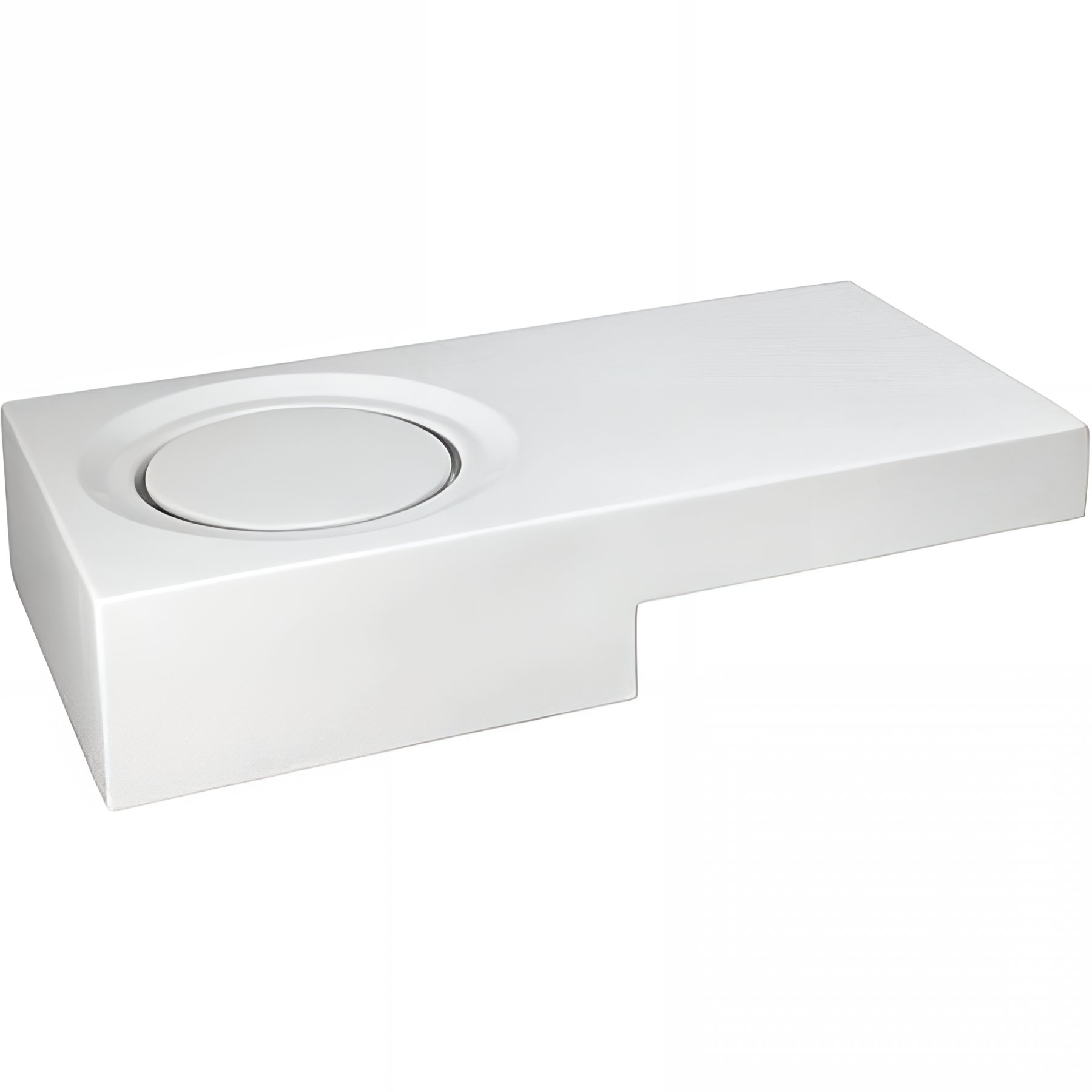 Vasque céramique traditionnelle SANINDUSA surprenante a poser sur plan Flow 94 couleur blanc