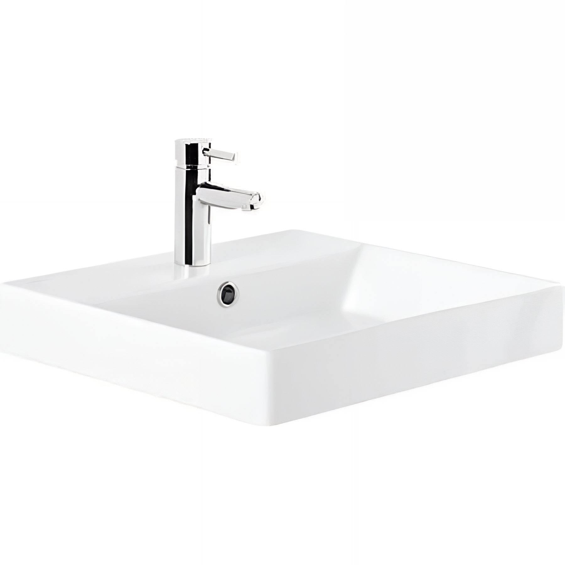 Vasque a poser sur plan 50x45 cm céramique traditionnelle SANINDUSA Novelda Plus couleur blanc