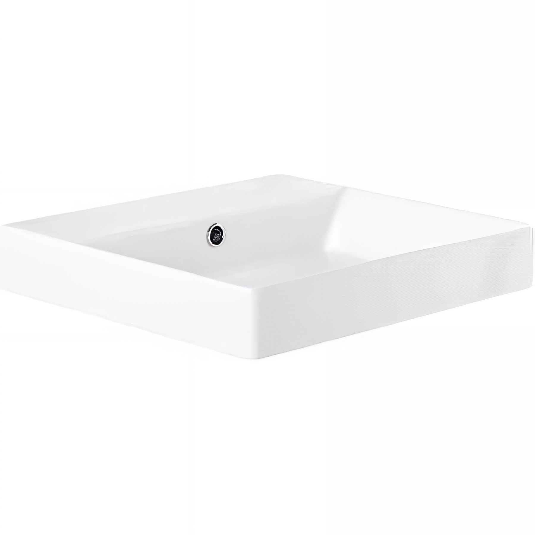 Vasque a poser sur plan 50x45 cm céramique traditionnelle SANINDUSA Novelda Plus sans trous robinet couleur blanc
