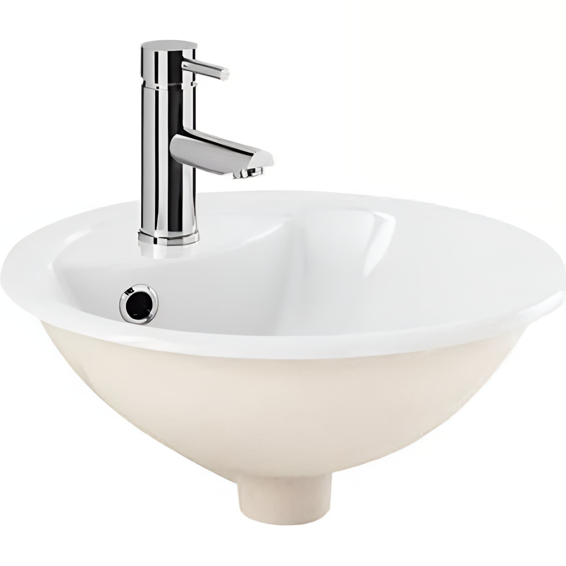 Vasque céramique traditionnelle SANINDUSA a encastrer par dessus Anna couleur blanc avec trou