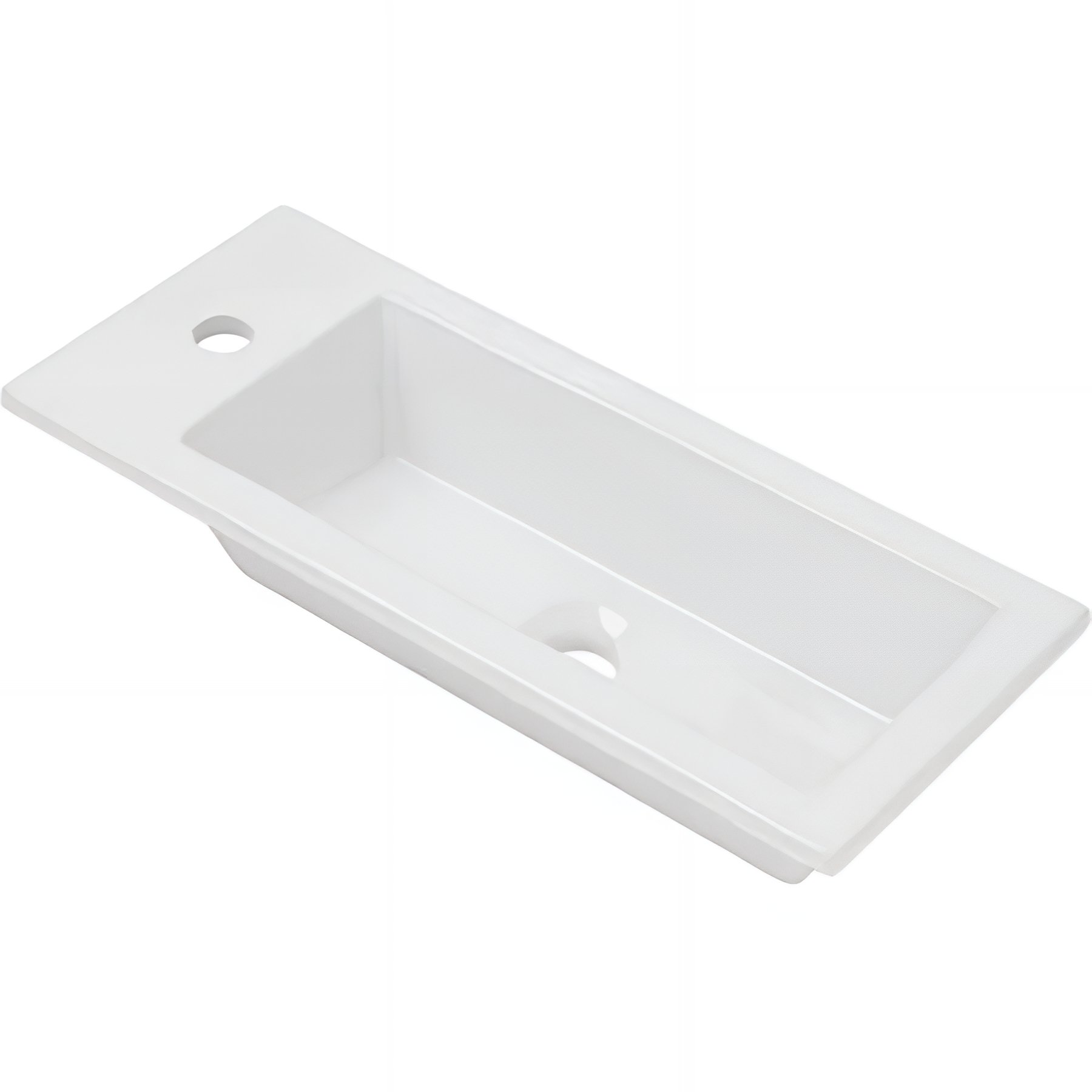 Vasque céramique traditionnelle SANINDUSA a encastrer par dessus rectangulaire Alicante  600 couleur blanc   