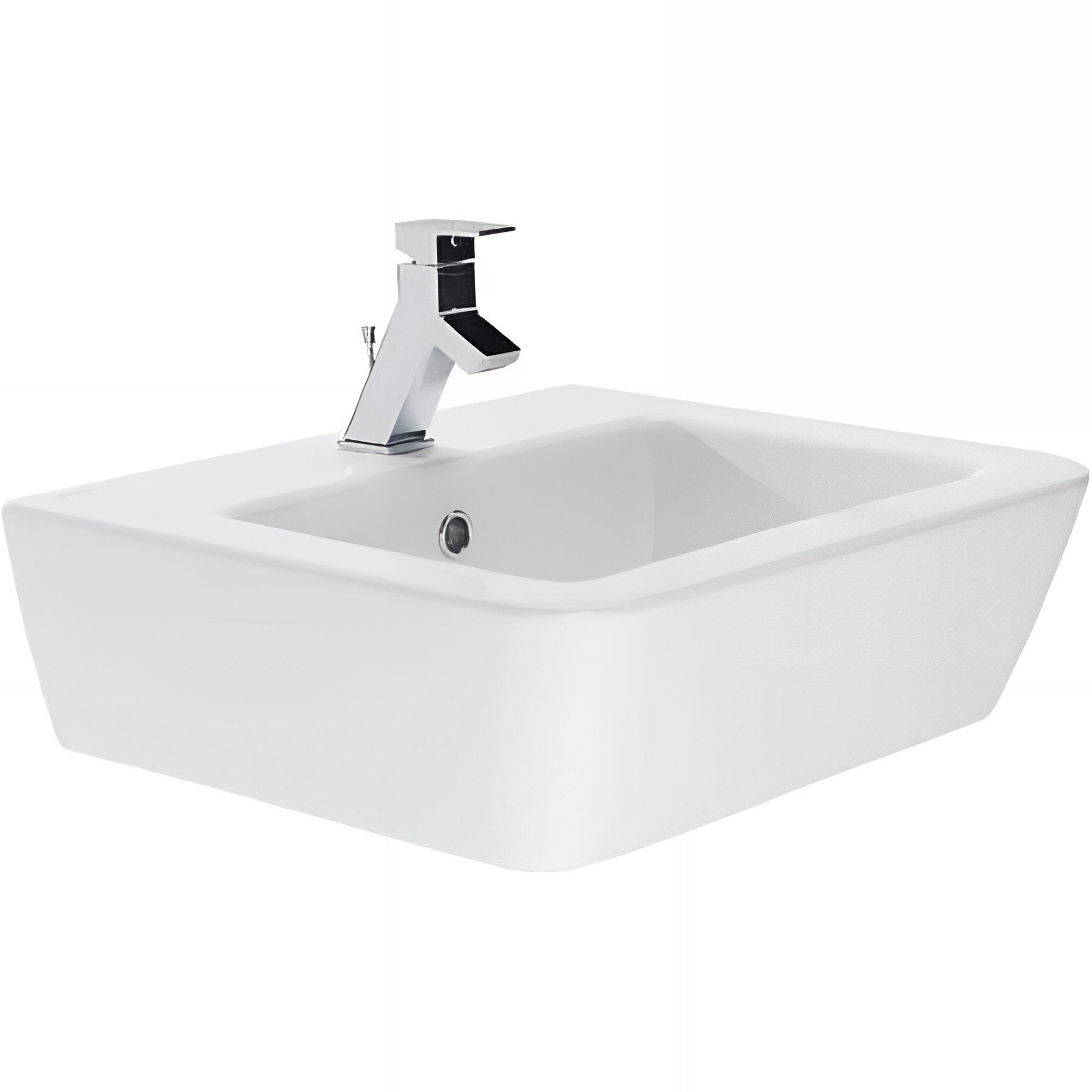 Lavabo 55x48 mural céramique traditionnelle SANINDUSA Advance couleur blanc sans colonne