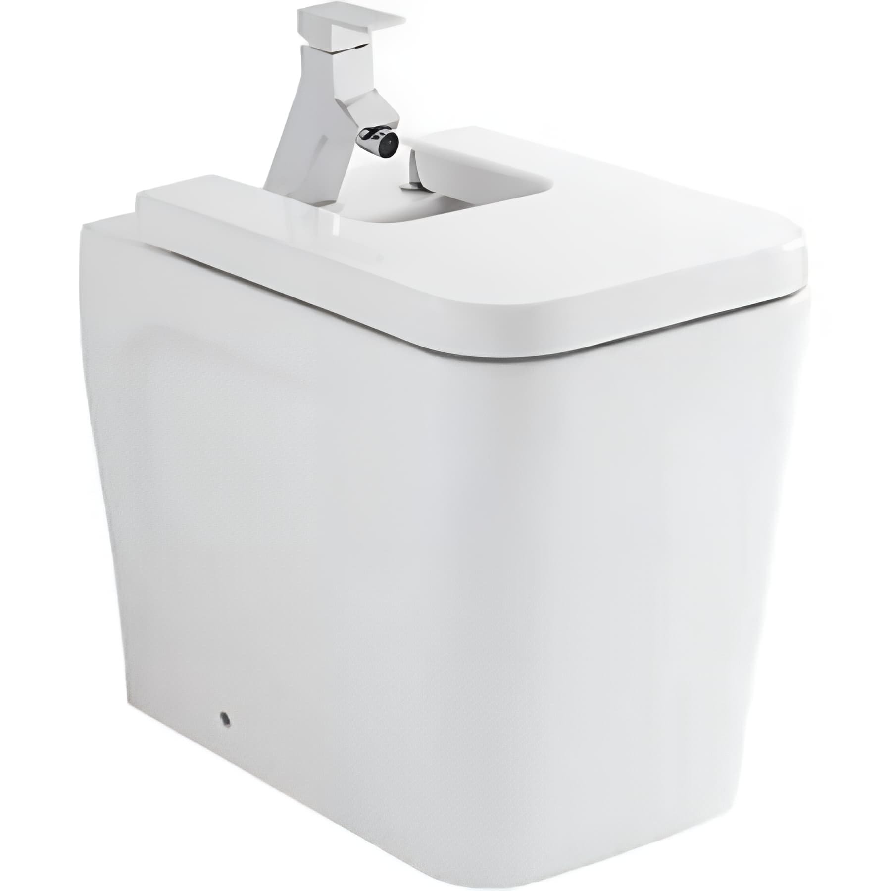 Bidet céramique traditionnelle SANINDUSA a poser au sol Advance avec trous pour abattant (abattant non compris) couleur blanc  
