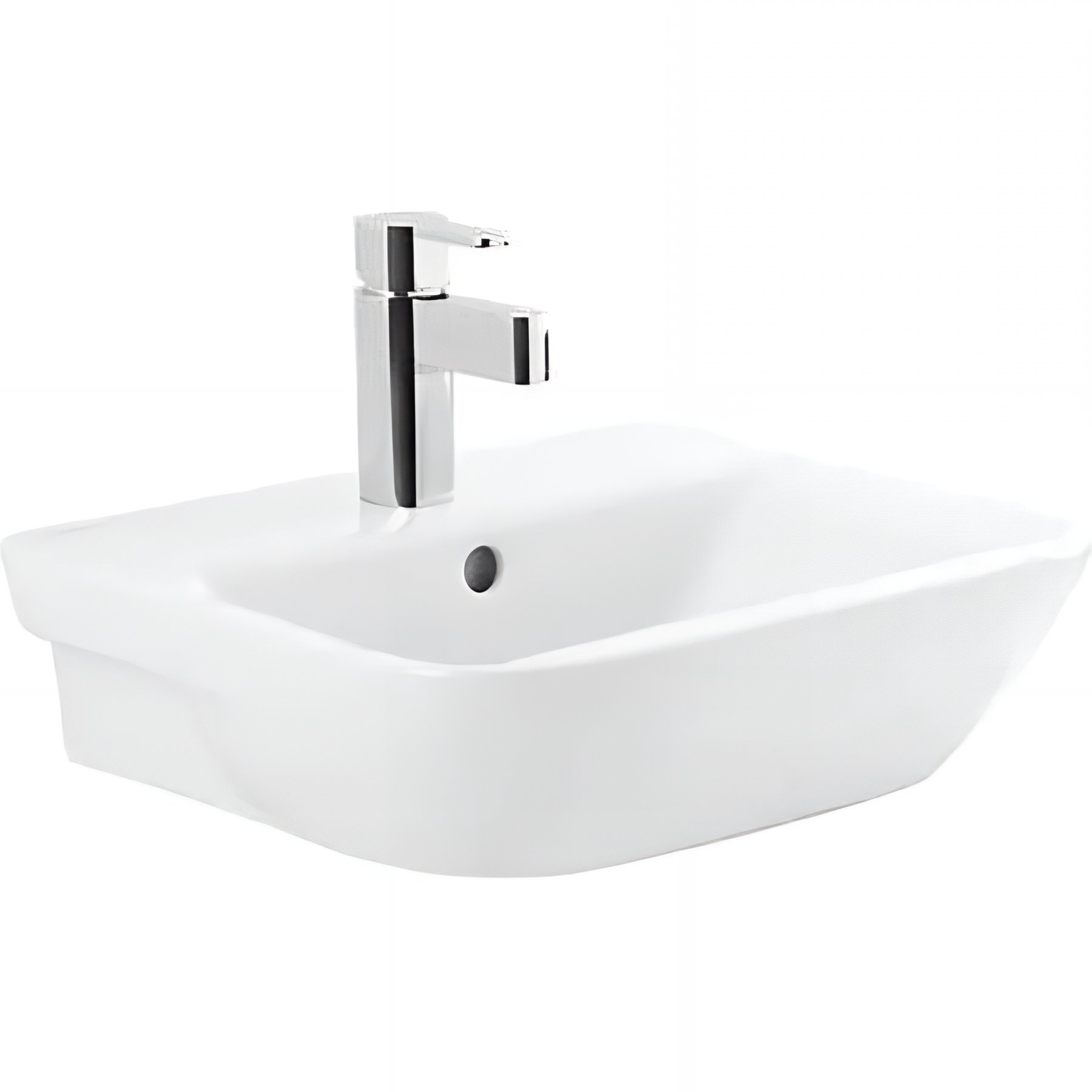 Lavabo 46cm mural céramique traditionnelle SANINDUSA Look couleur blanc