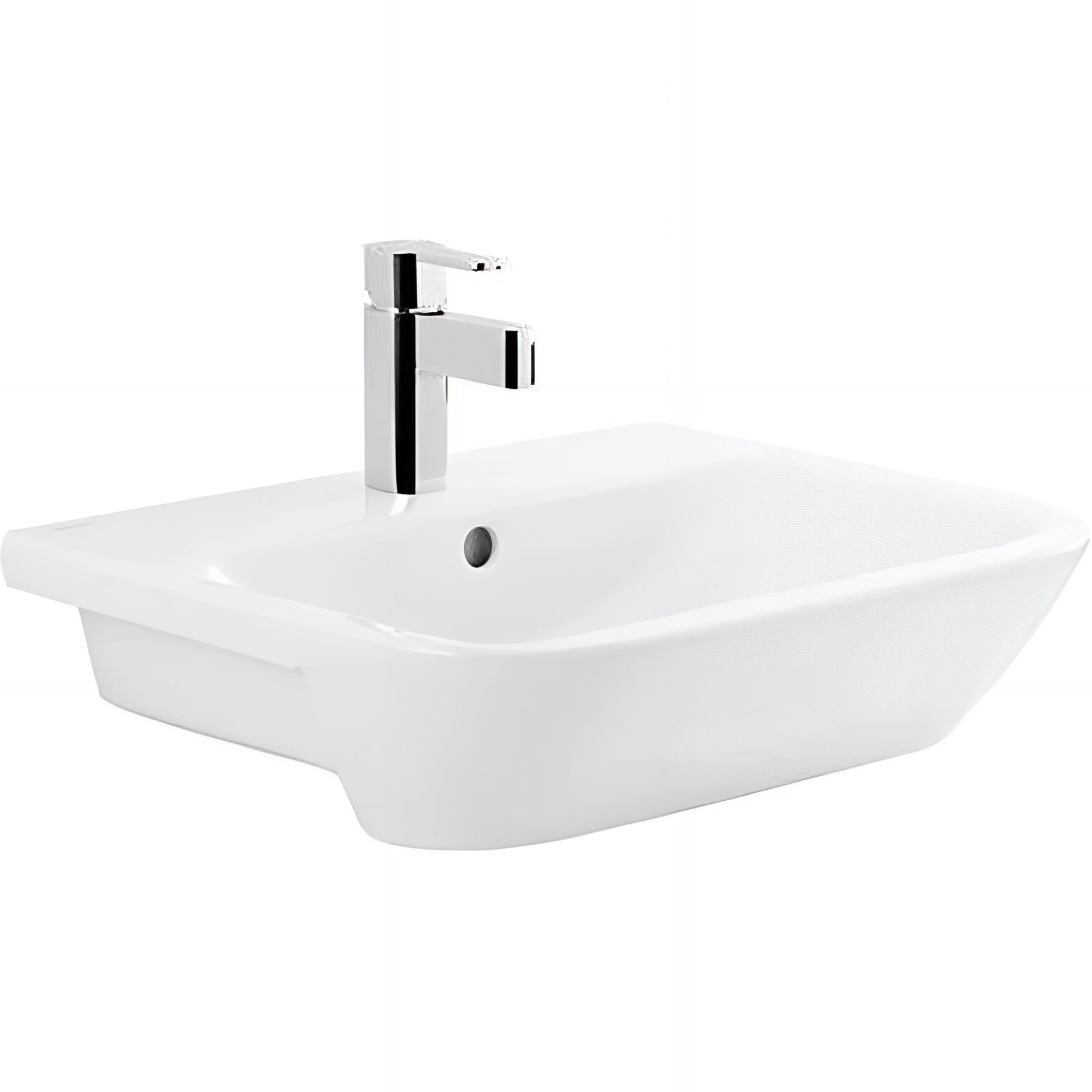 Lavabo semi encastre céramique traditionnelle SANINDUSA 54 Look couleur blanc