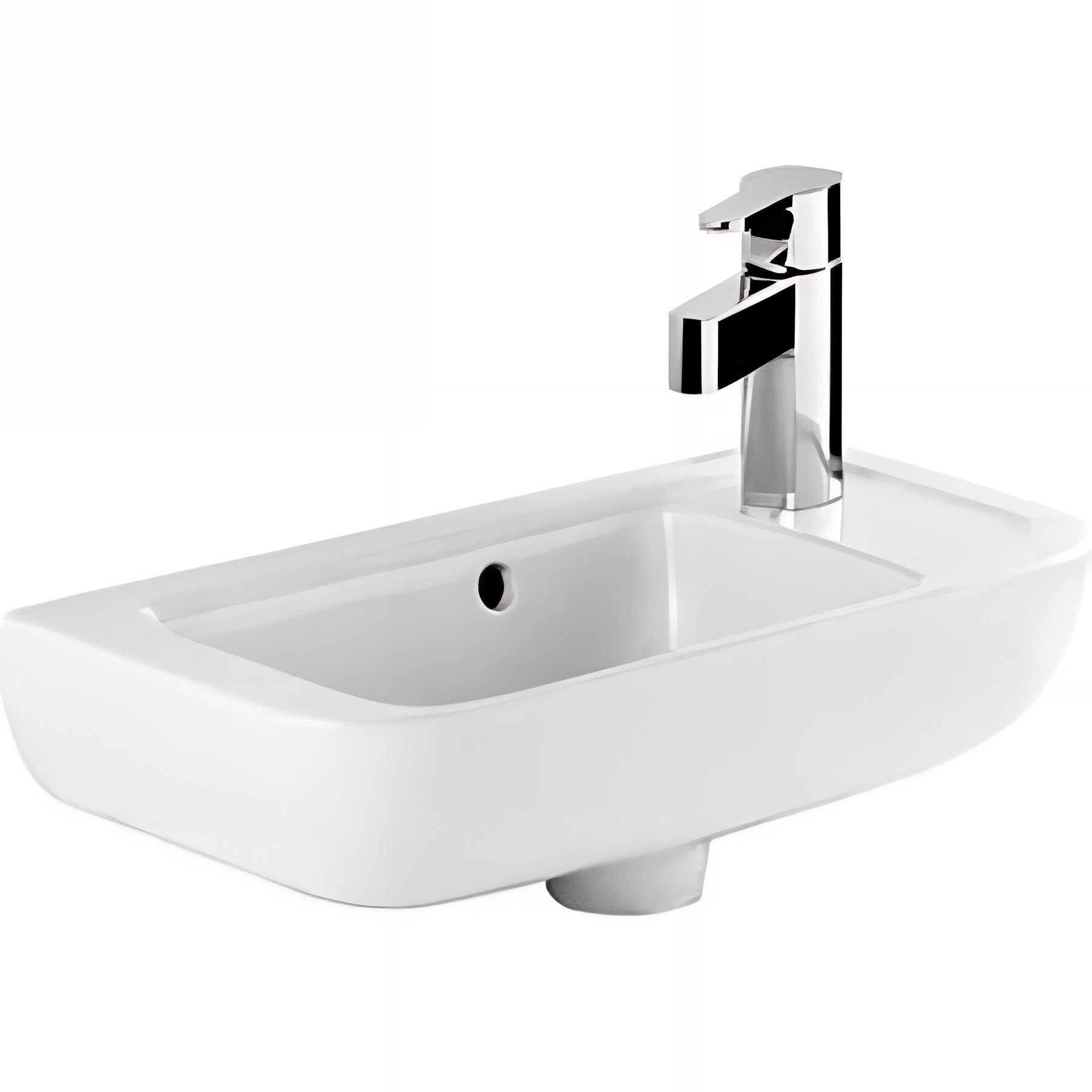 Lave-mains céramique traditionnelle SANINDUSA mural 50x23 Look couleur blanc    
