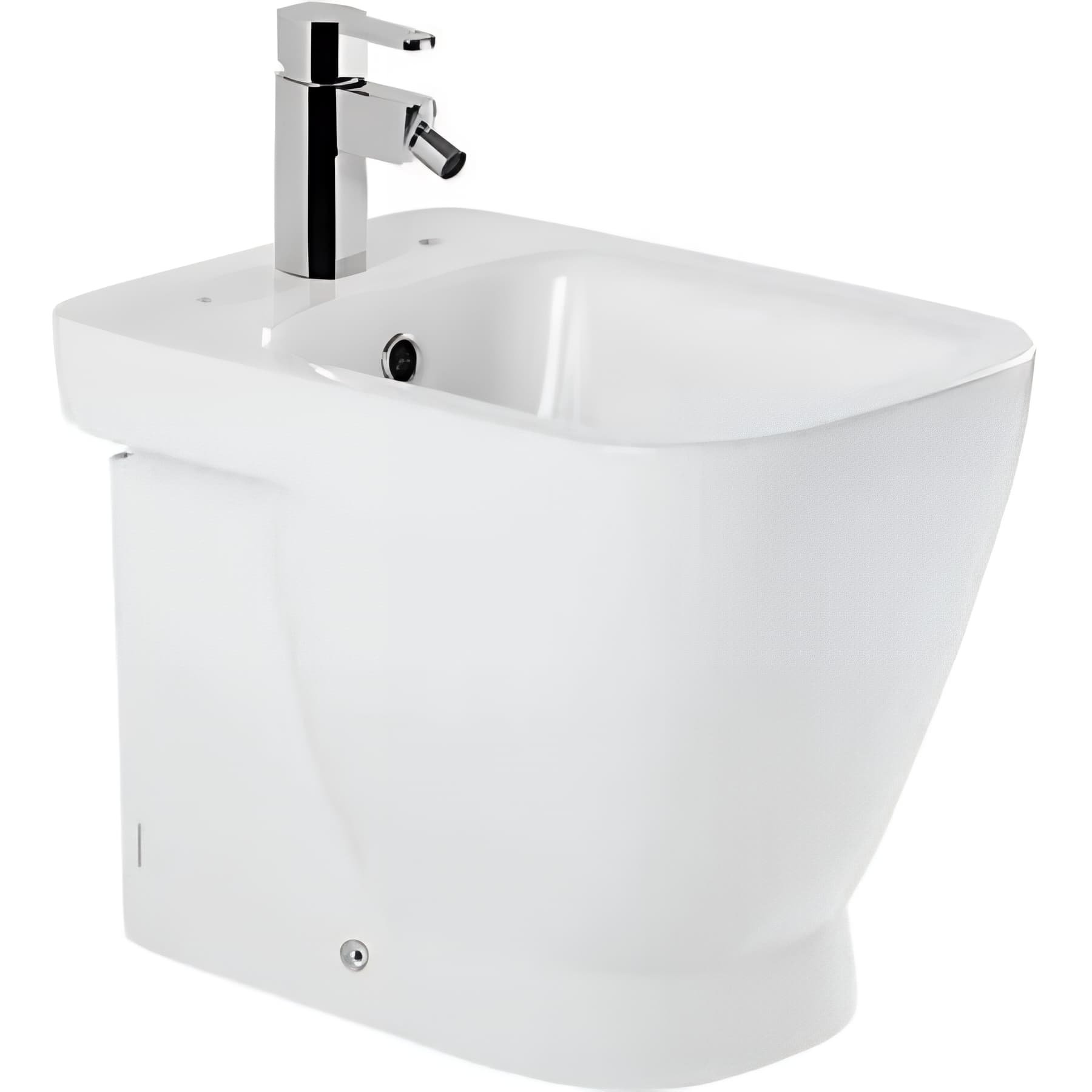 Bidet céramique traditionnelle SANINDUSA avec trous pour abattant (abattant non compris) (non compris) Look couleur blanc