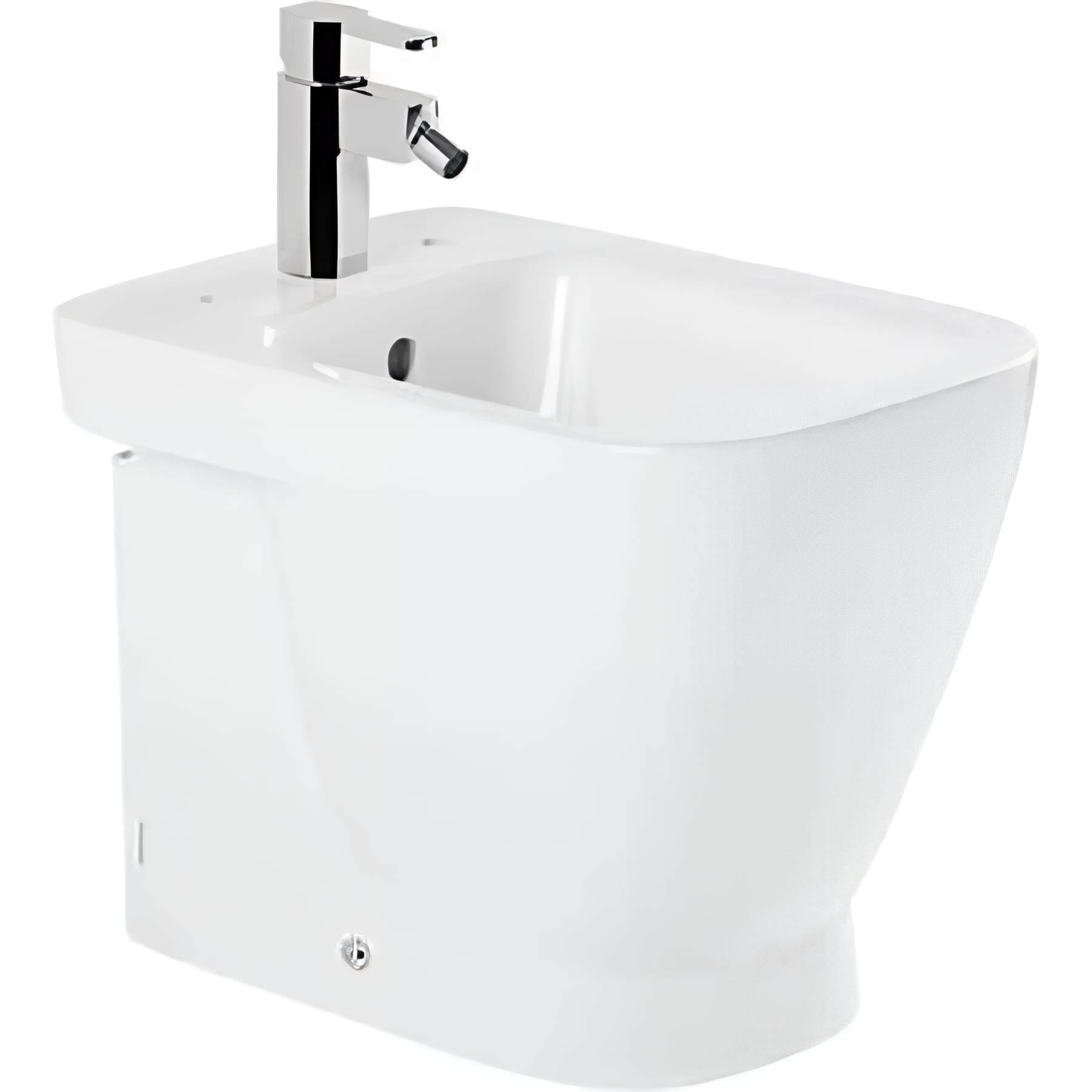 Bidet céramique traditionnelle SANINDUSA Look pose au sol avec trous abattant (abattant non compris) couleur blanc