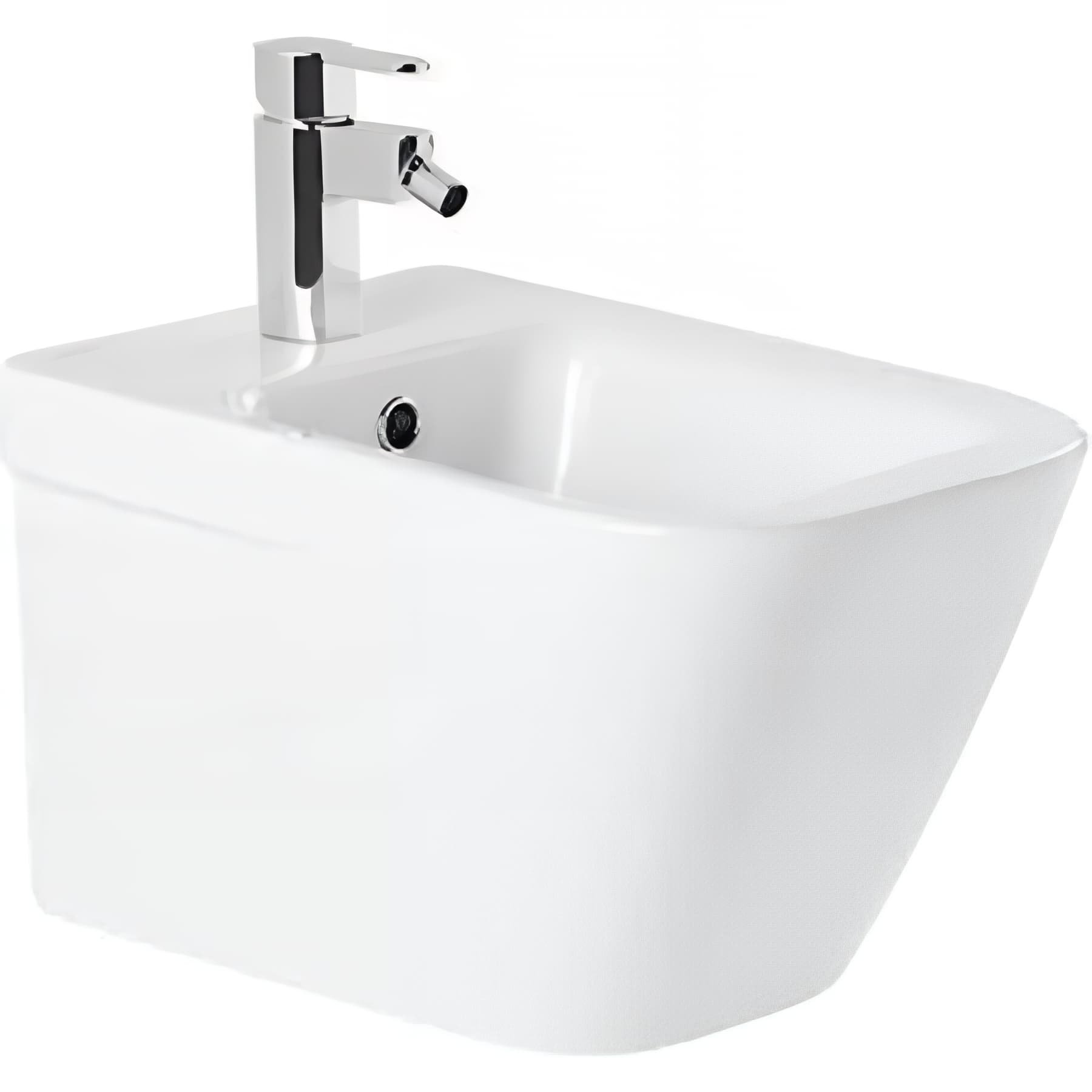 Bidet suspendu céramique traditionnelle SANINDUSA fixation cachée Look couleur blanc
