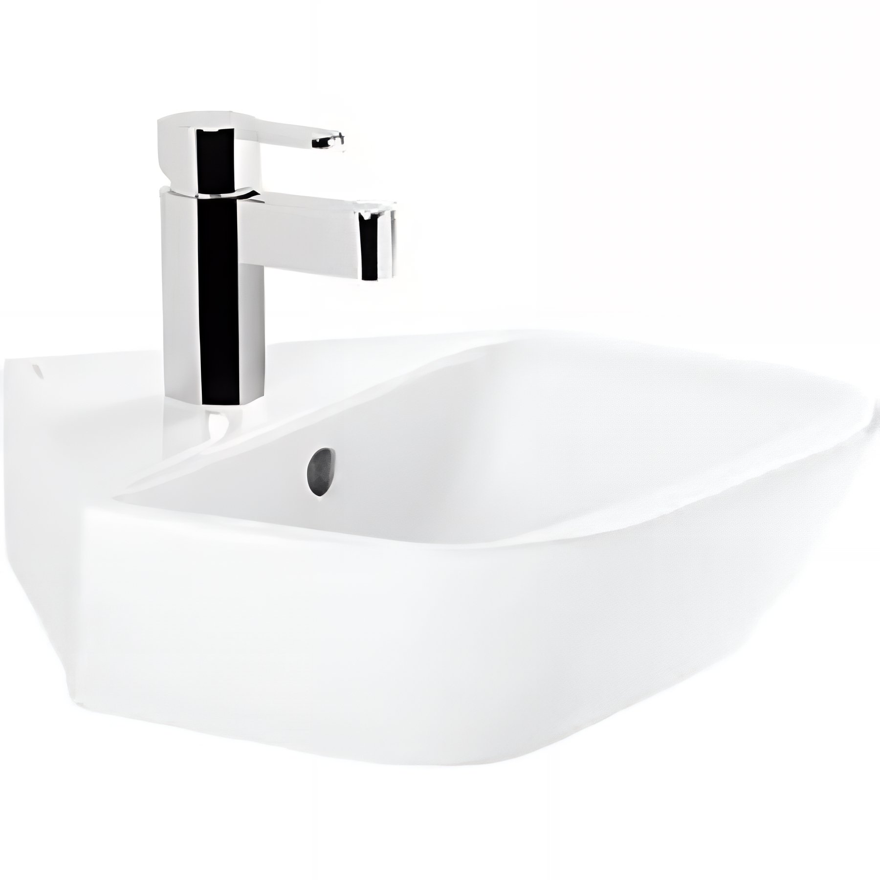 Lave-mains d'angle céramique traditionnelle SANINDUSA 45 Look couleur blanc
