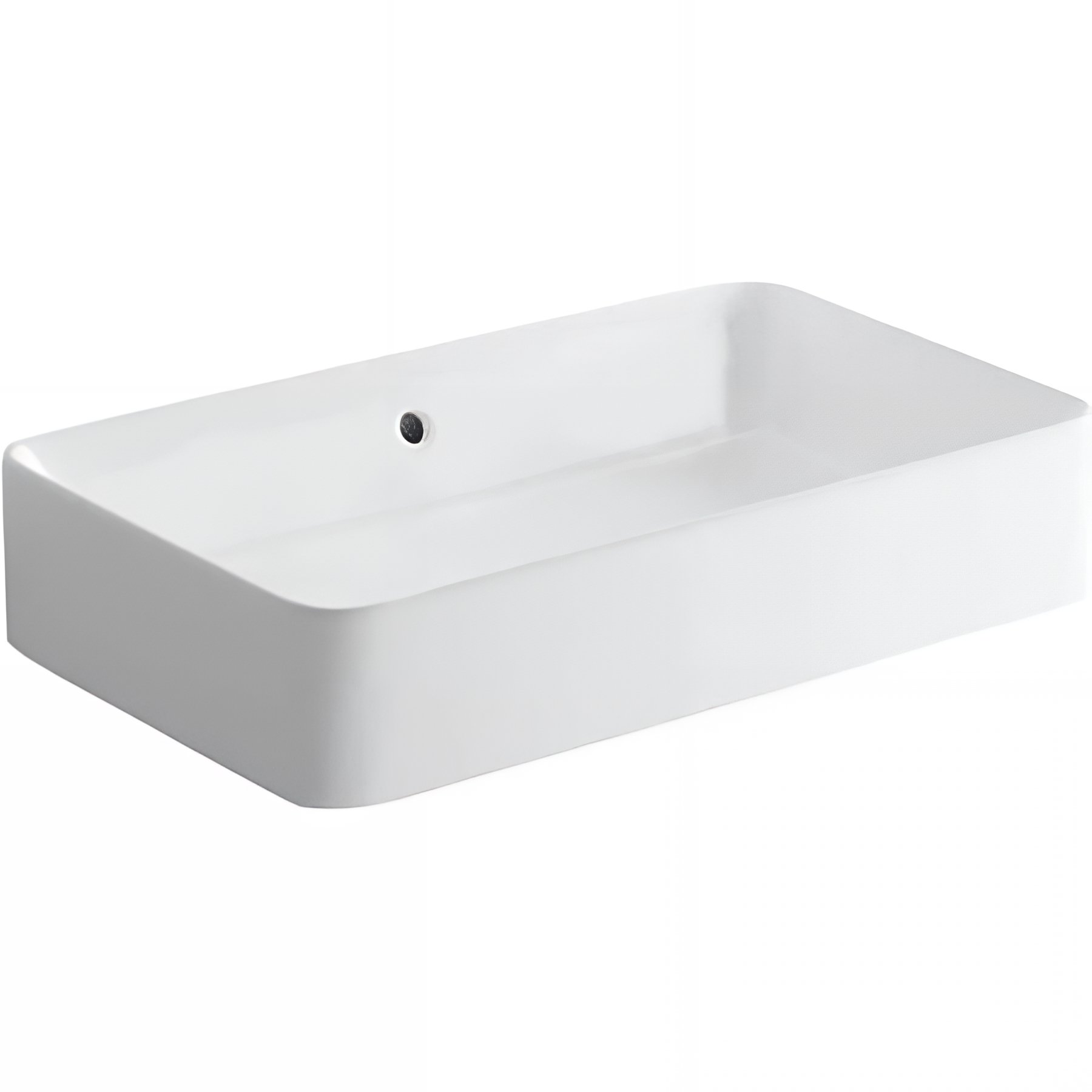 Vasque céramique traditionnelle SANINDUSA rectangulaire a poser sur plan 60x35 Sanlife couleur blanc