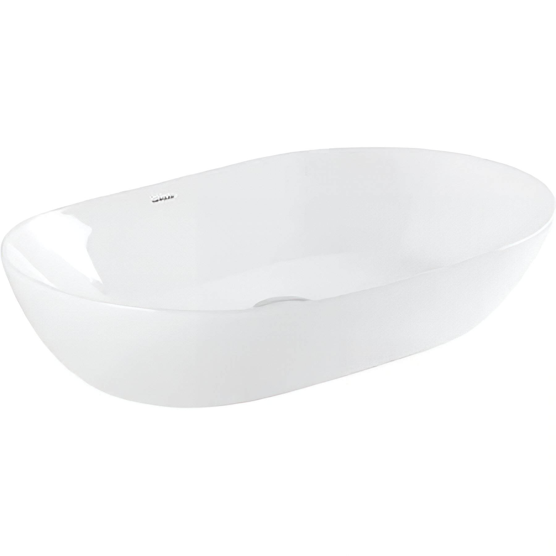 Vasque céramique traditionnelle SANINDUSA ovale a poser sur plan 60x38 Sanlife couleur blanc
