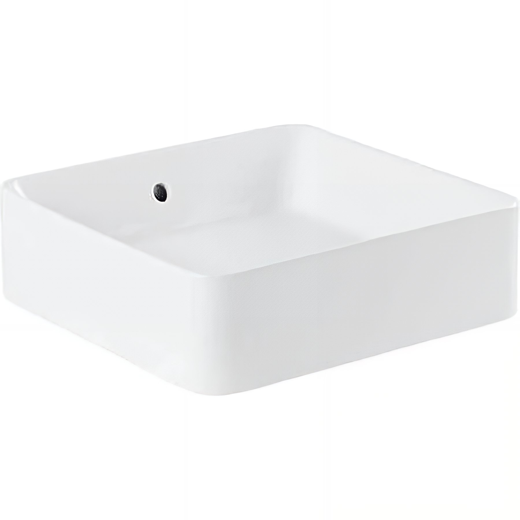 Vasque céramique traditionnelle SANINDUSA rectangulaire a poser sur plan 40x40 Sanlife couleur blanc