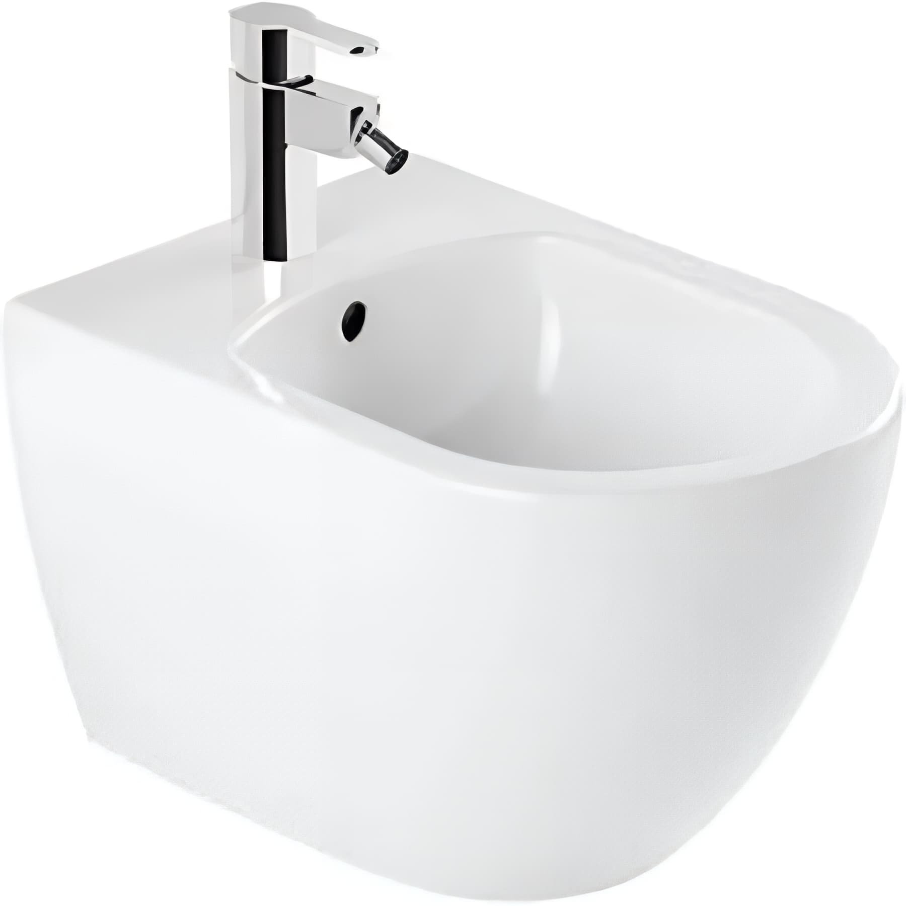 Bidet suspendu céramique traditionnelle SANINDUSA 50 fixation cachée Sanibold couleur blanc