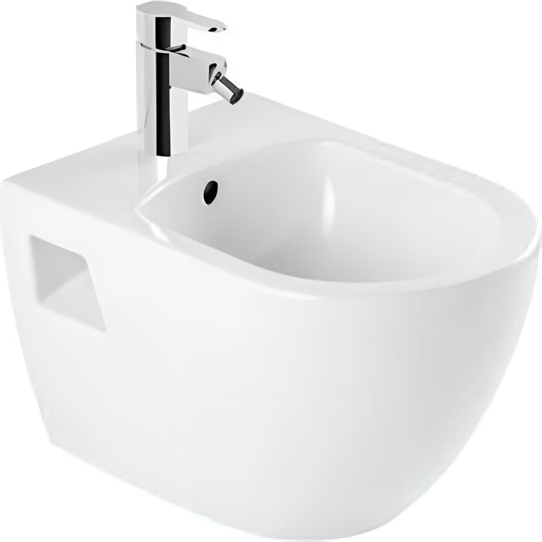 Pack Bidet suspendu céramique traditionnelle SANINDUSA 50 Sanibold couleur blanc (bidet + Bâti support)