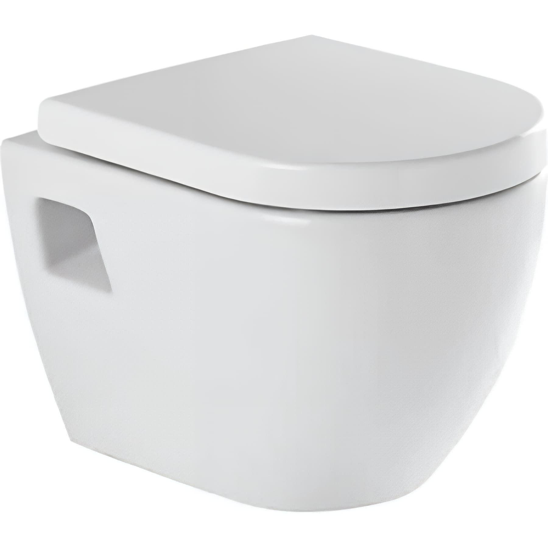 Pack WC suspendu céramique traditionnelle SANINDUSA Sanibold couleur blanc (Cuvette + Abattant WC frein de chute)