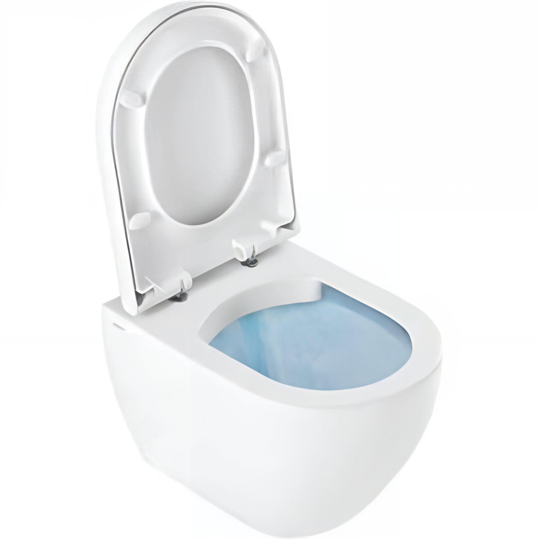 Pack WC suspendu céramique traditionnelle SANINDUSA rimflush 50 avec abattant et fixation cachée Sanibold couleur blanc