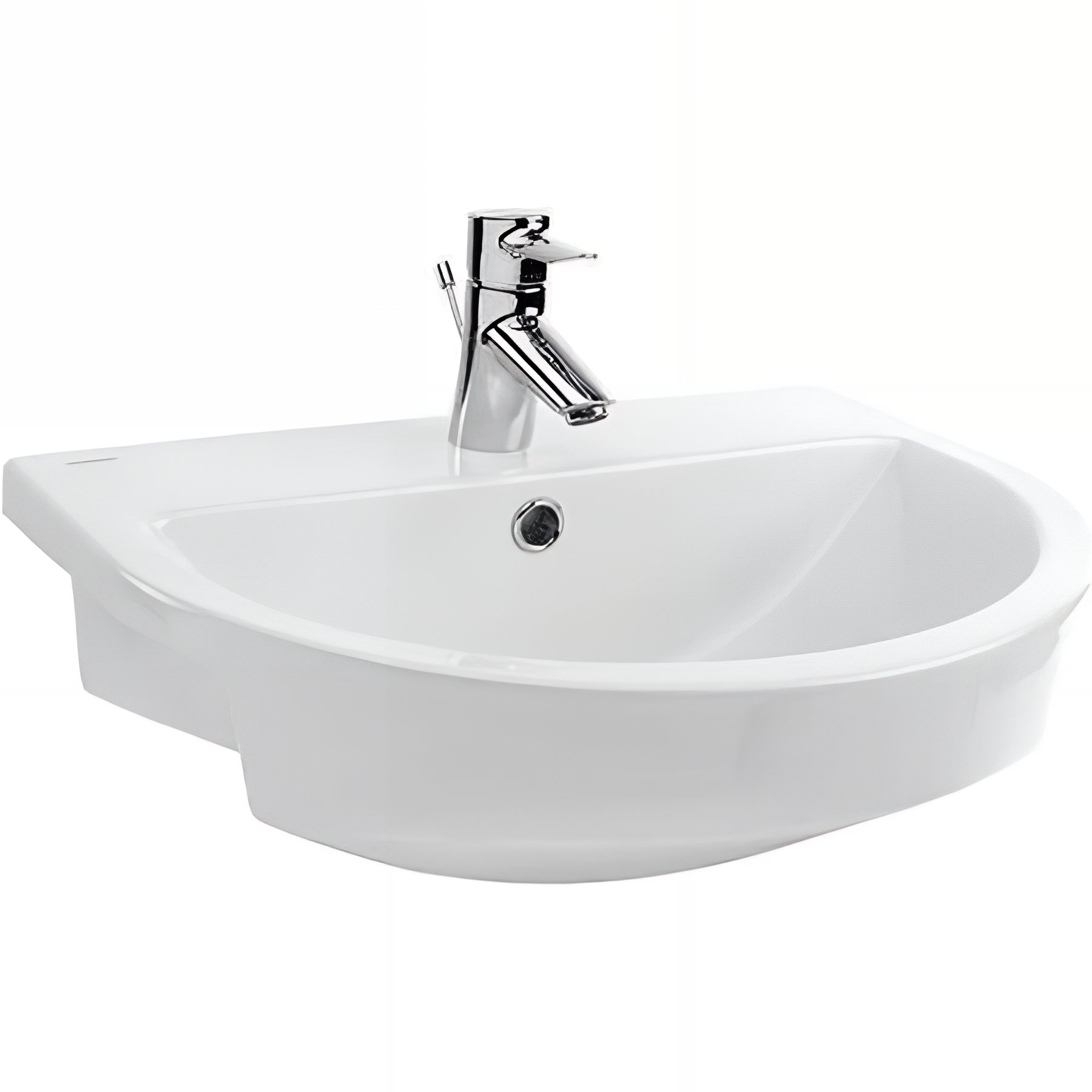 Lavabo mural blanc céramique traditionnelle vitrifiée SANINDUSA 54x46 UrbY