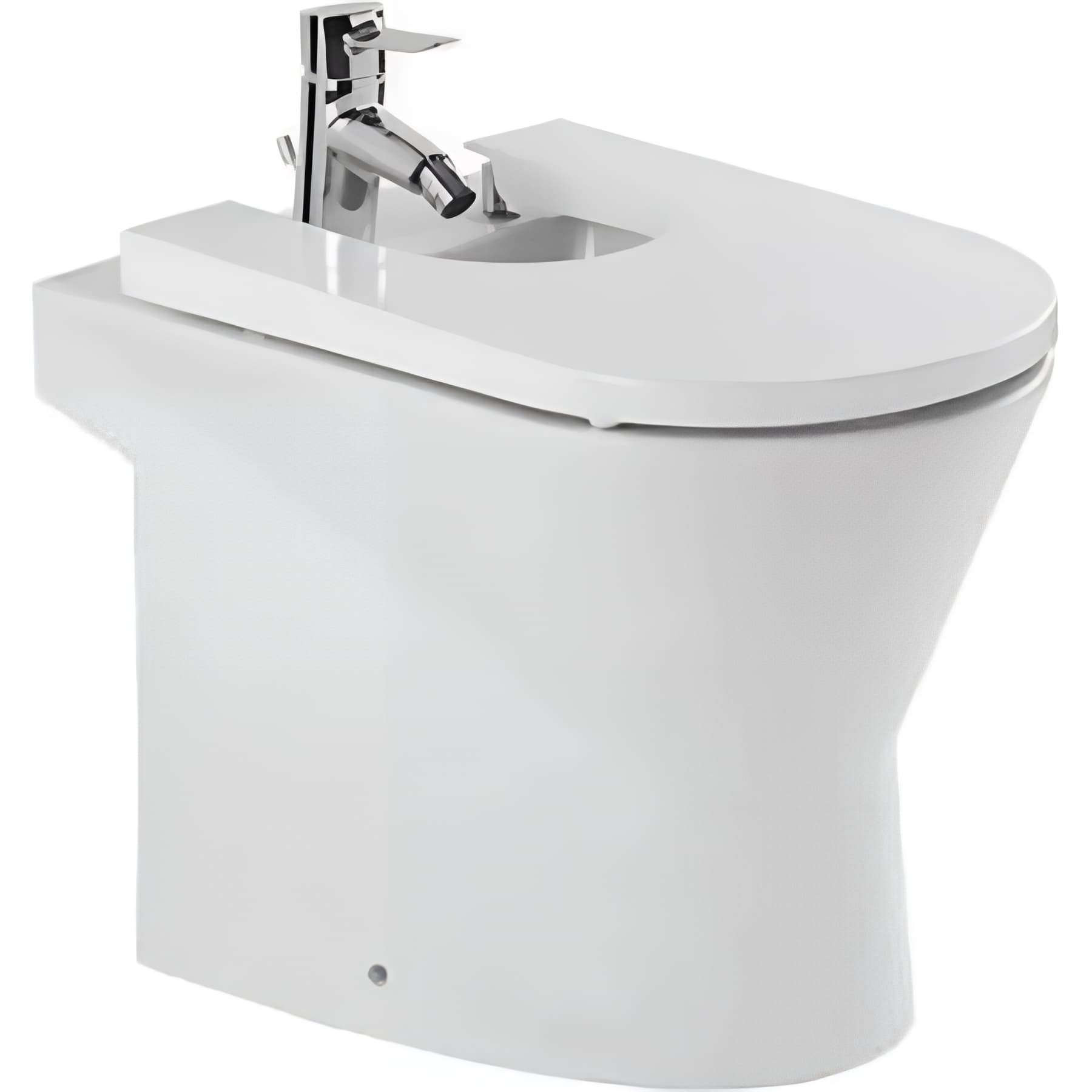 Bidet UrbY céramique traditionnelle SANINDUSA pose au sol avec trous abattant (abattant non compris) couleur blanc